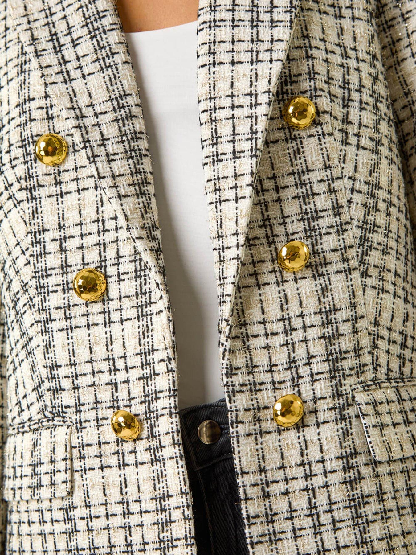 Quill Jacket Black Porcelain Check Boucle