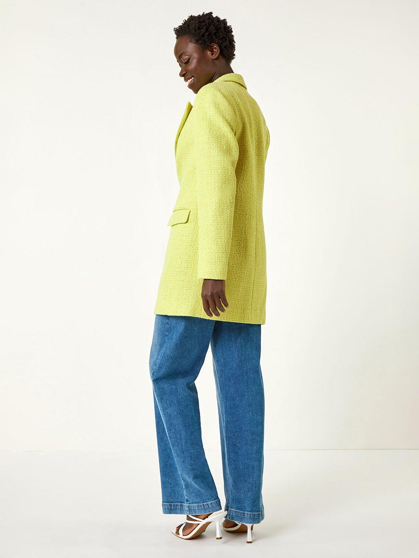 Image 2 of 5 of Roman Longline Boucle Textured Jacket - Lime