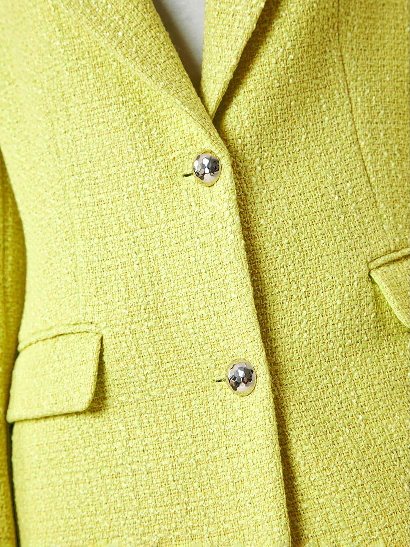 Image 5 of 5 of Roman Longline Boucle Textured Jacket - Lime