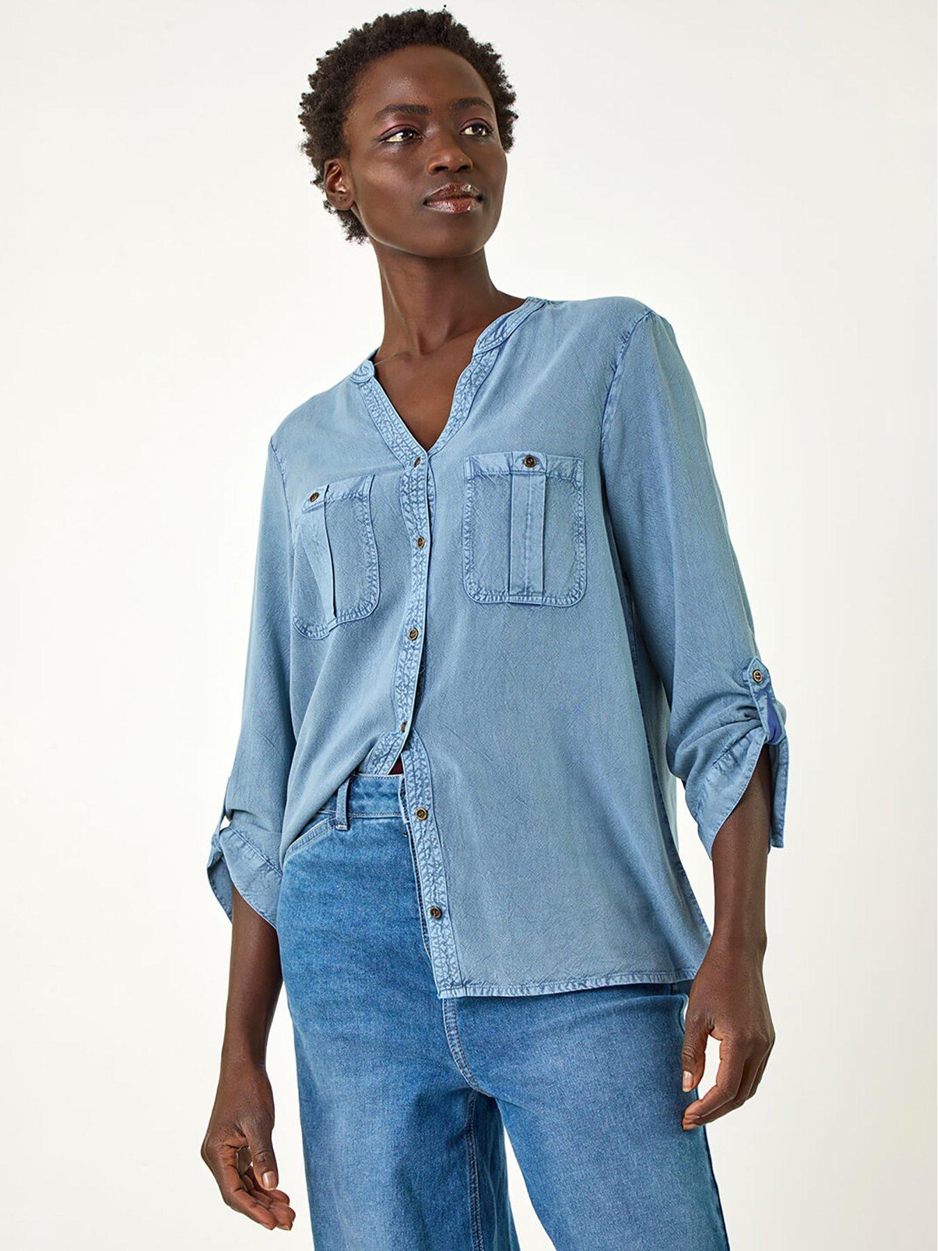 undefined Buttoned Pocket Shirt - Light Grey