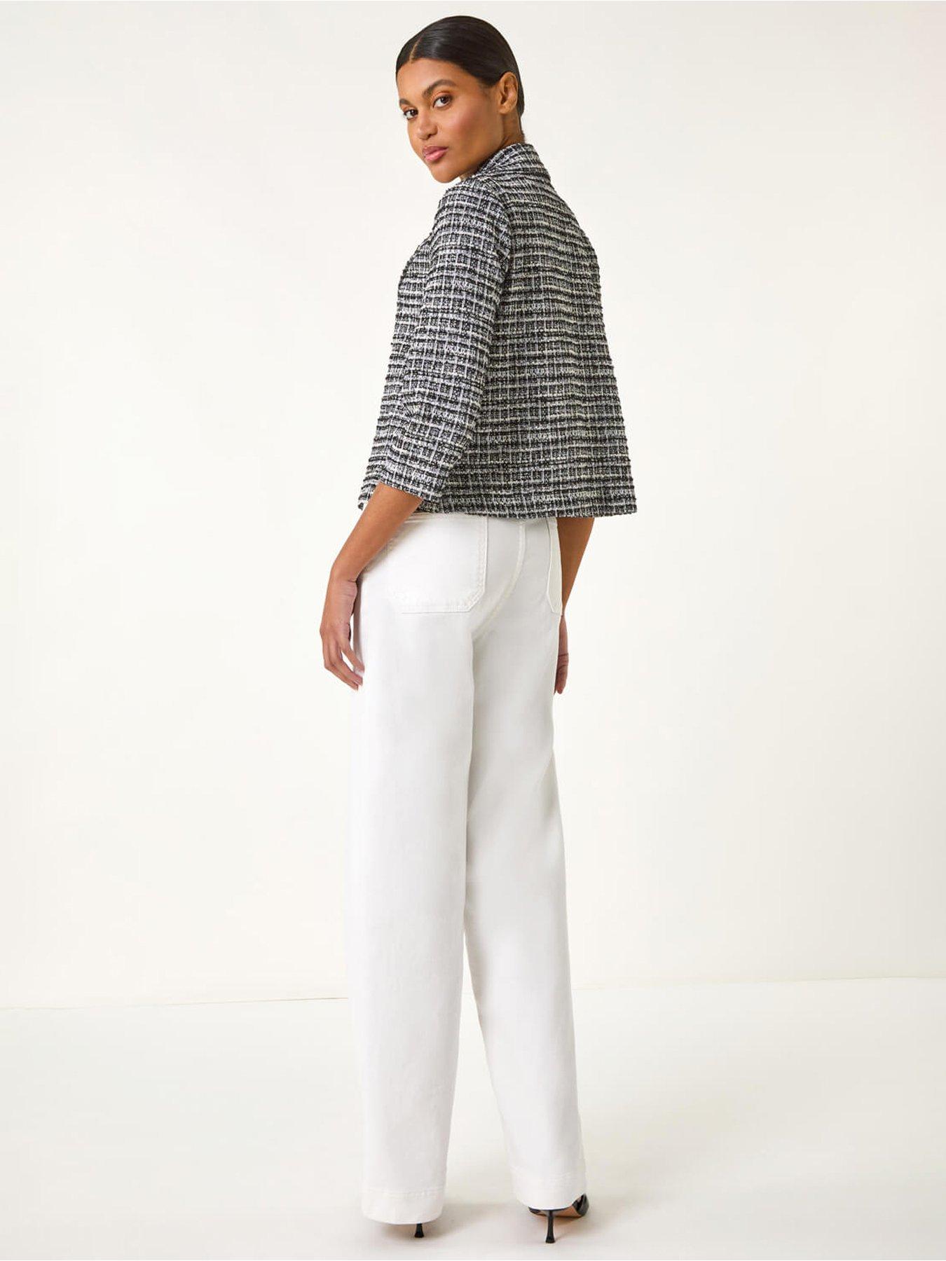 Image 2 of 4 of Roman Textured Check Blazer - Black