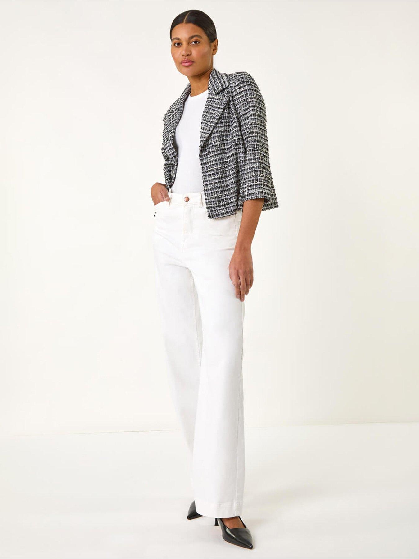 Image 3 of 4 of Roman Textured Check Blazer - Black