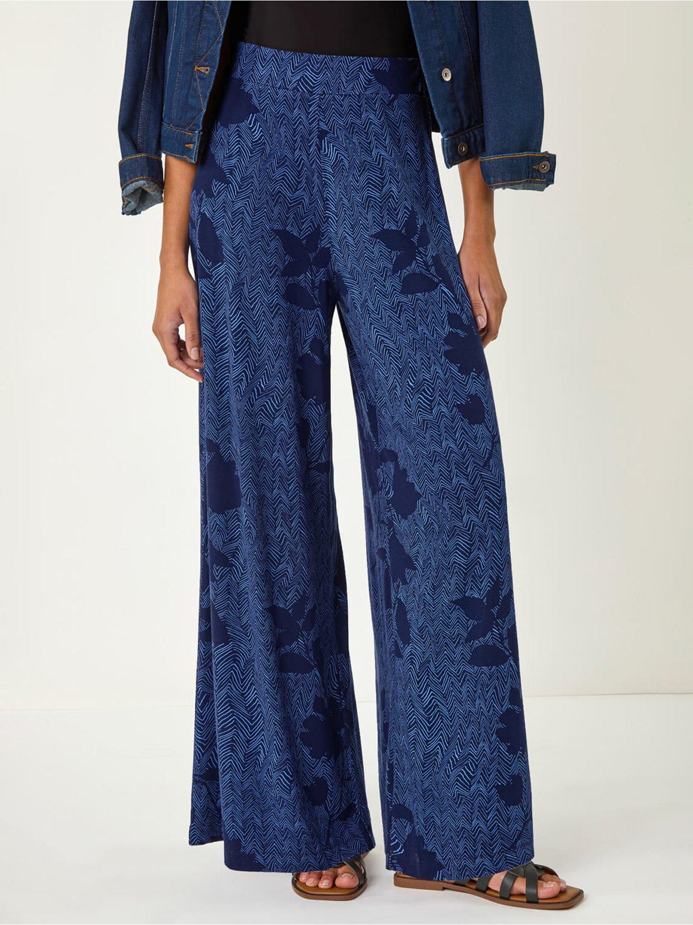 undefined Floral Abstract Trouser - Blue
