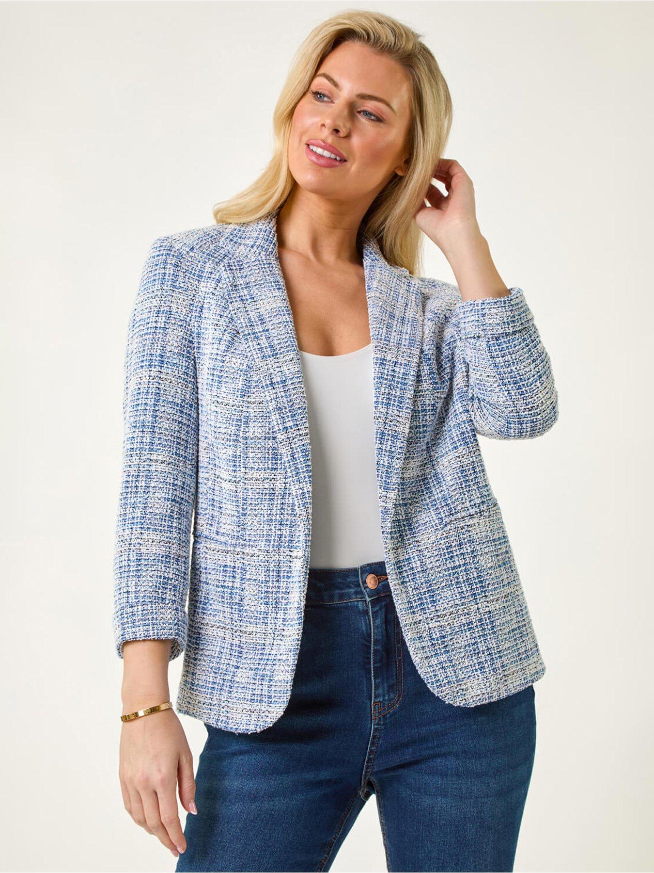 Image 1 of 5 of Roman Petite Revere Collar Jacket - Blue