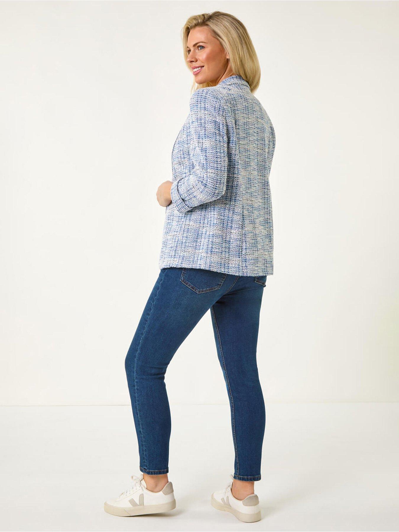 Image 2 of 5 of Roman Petite Revere Collar Jacket - Blue