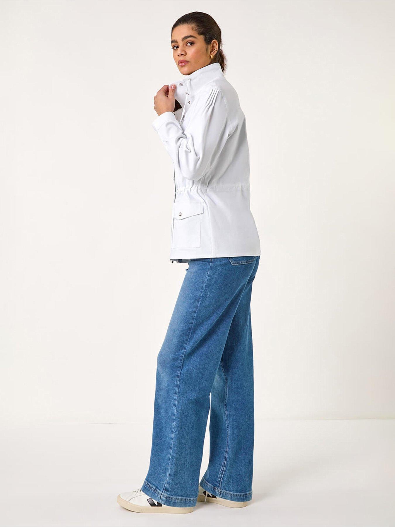 Image 2 of 5 of Roman Buttoned Safari Jacket - White