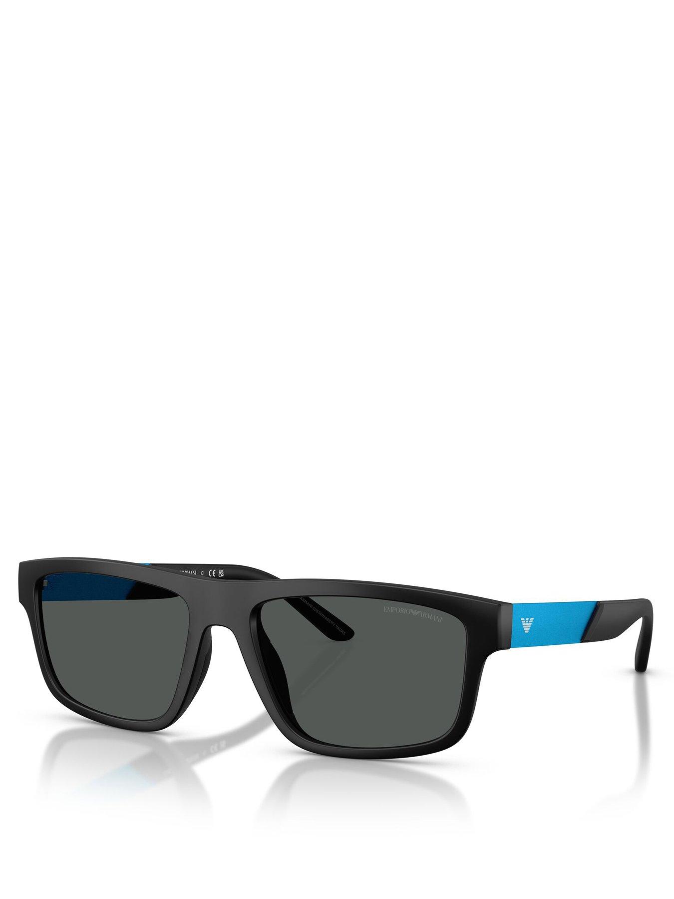 Emporio Armani 0Ea4244U Square Sunglasses- Black/Blue