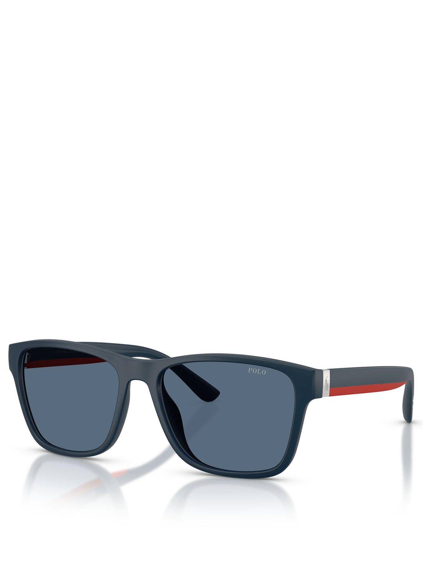 Polo Ralph Lauren 0Ph4229U Square Sunglasses- Black/Red