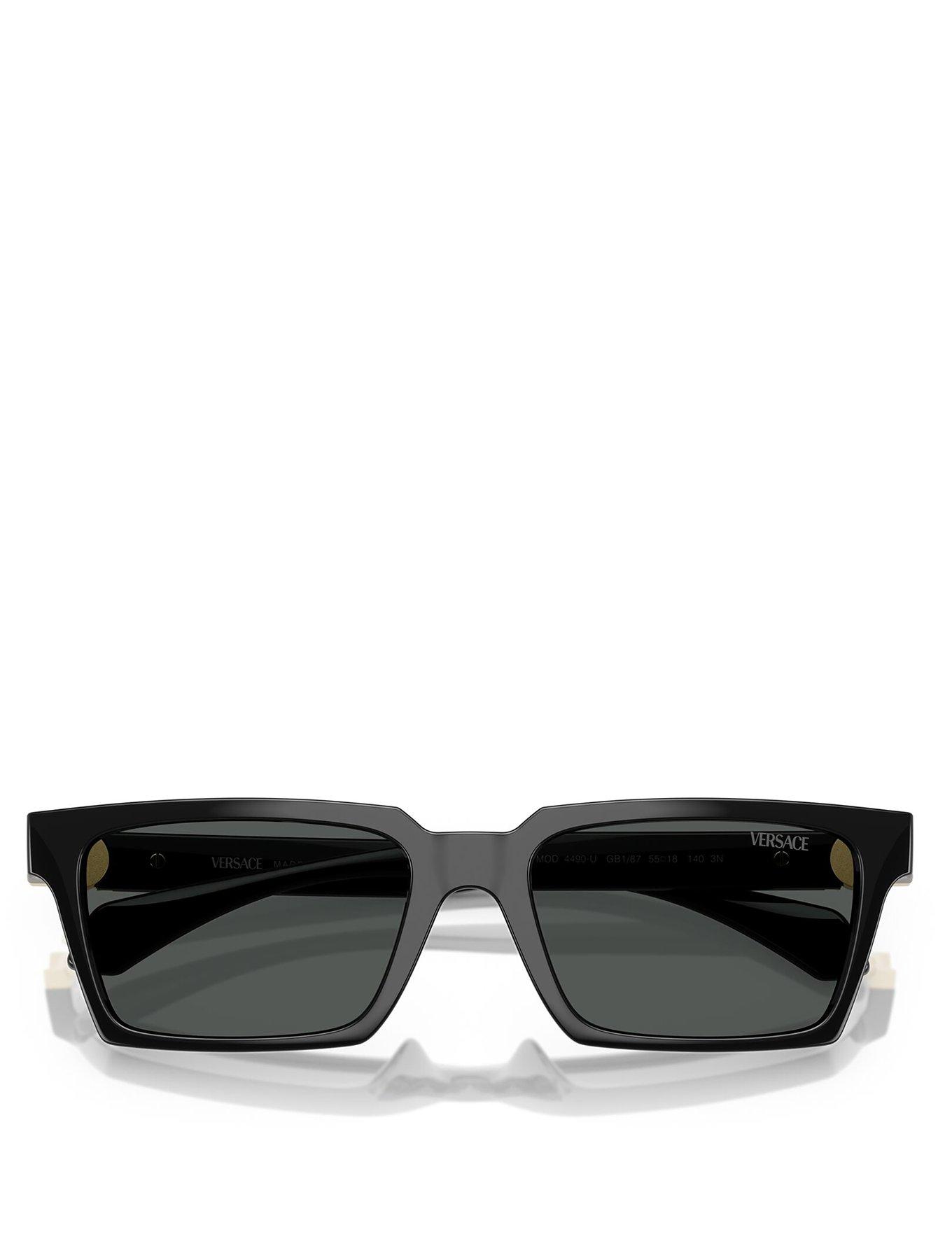 Image 3 of 4 of VERSACE 0Ve4490U Rectangle Sunglasses- Black