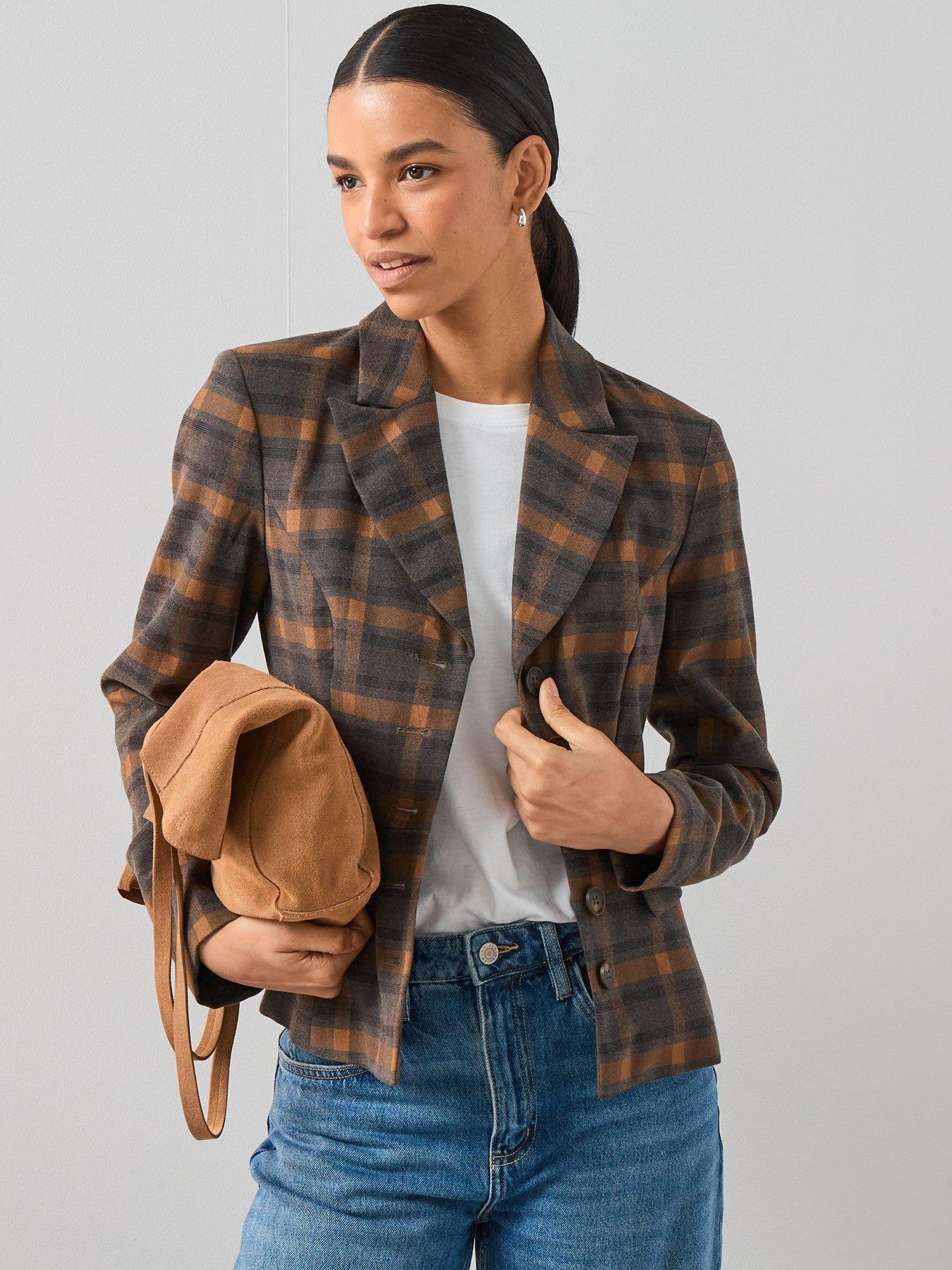 undefined Large Scale Check Fitted Jacket - Multi