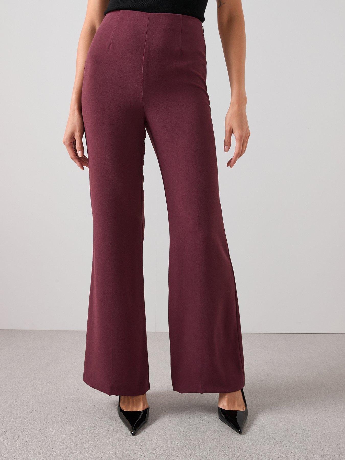 The Very Collection Wide Leg Trouser - Burgundy