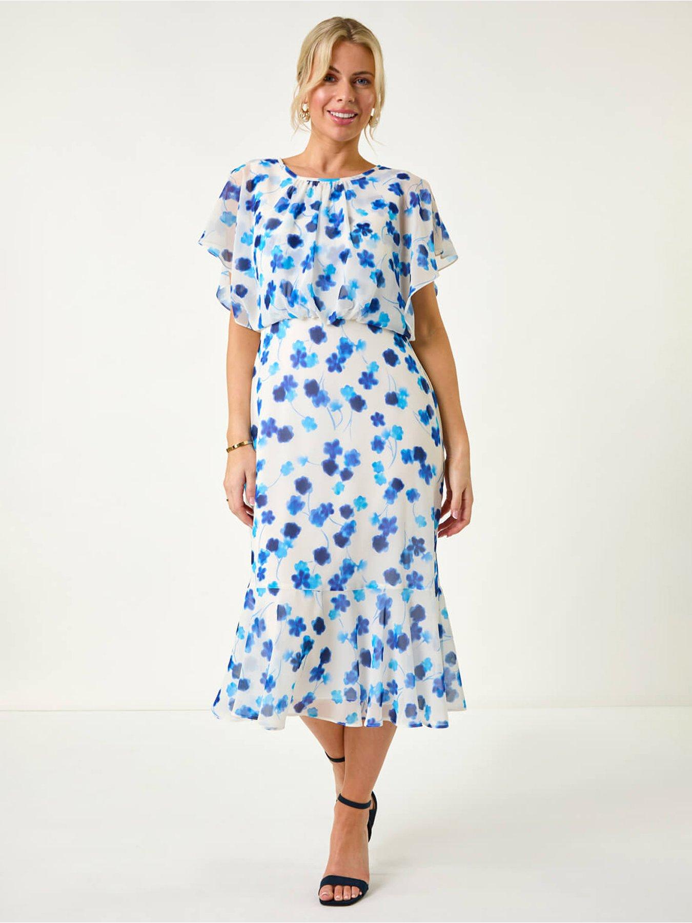 undefined Petite Floral Print Blouson Dress