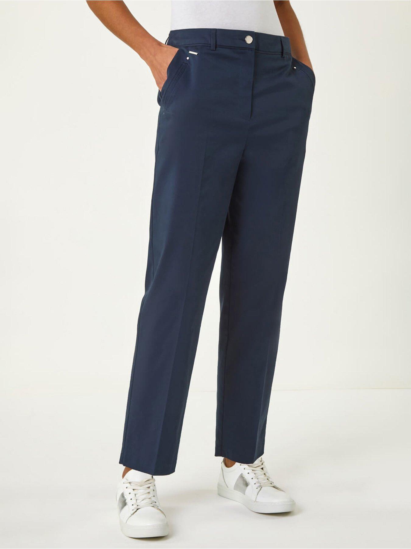 undefined Cotton Full Length Stretch Trouser