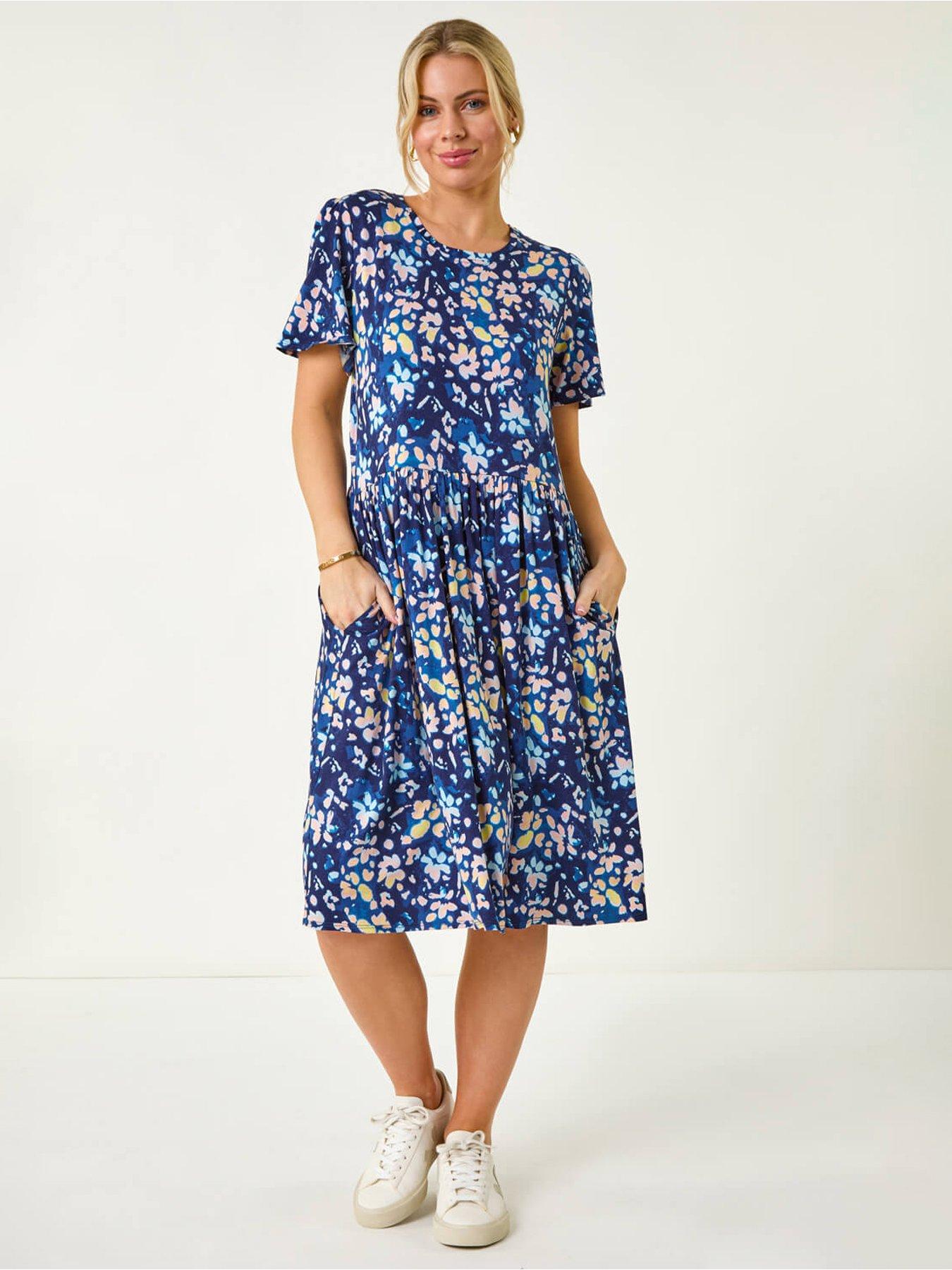 undefined Petite Floral Stretch Pocket Dress