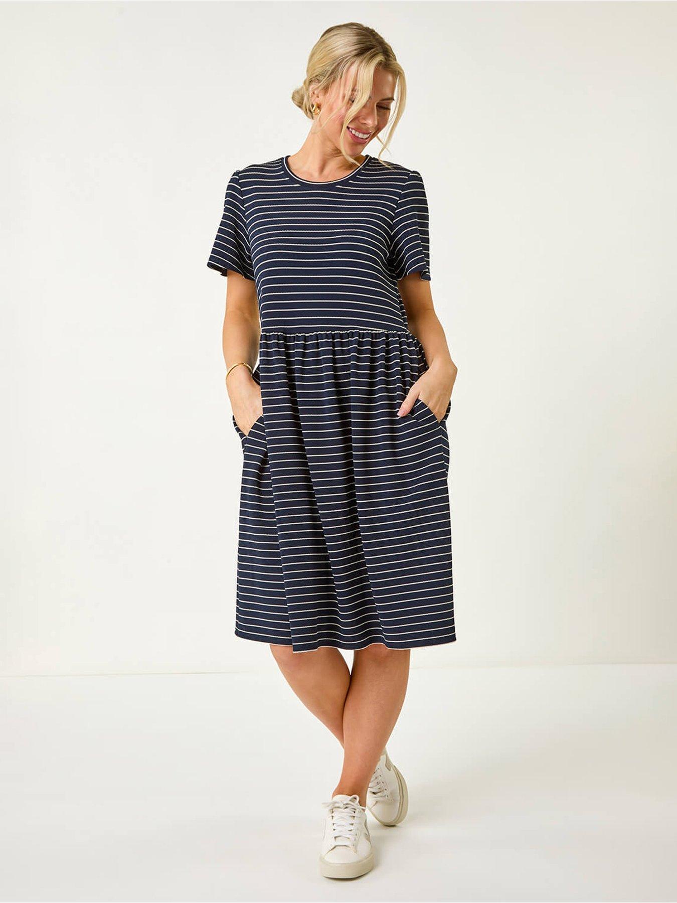 undefined Petite Stripe Stretch Pocket Dress