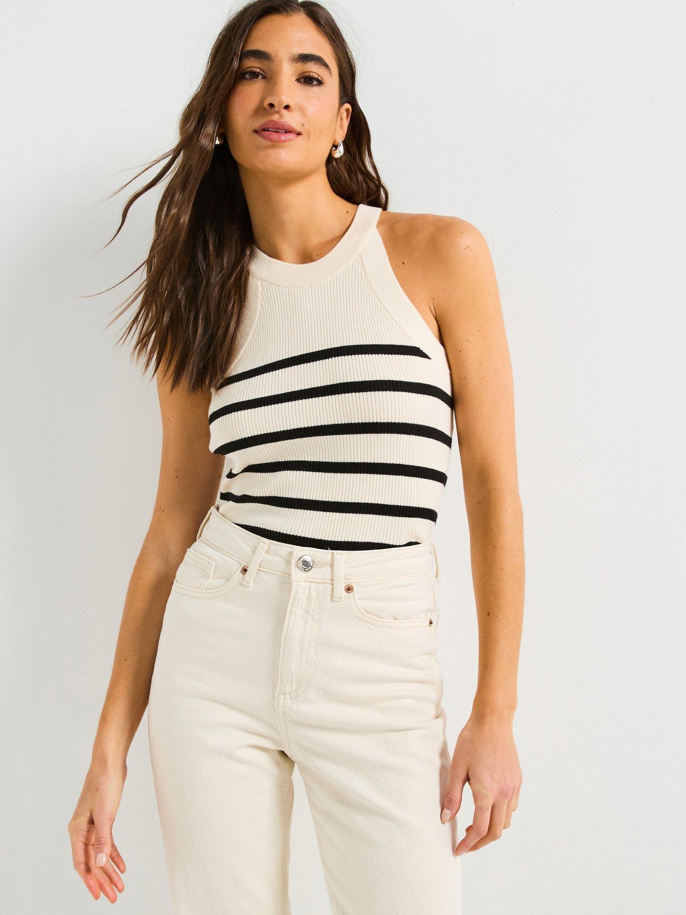 undefined Knitted Vest Top - Cream