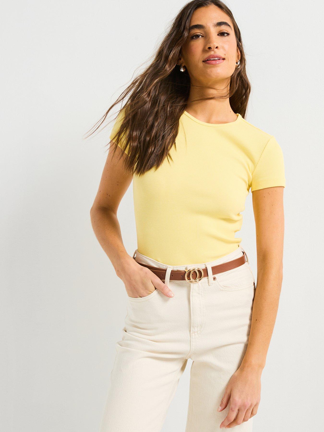 undefined Chloe Short Sleeve Top - Yellow