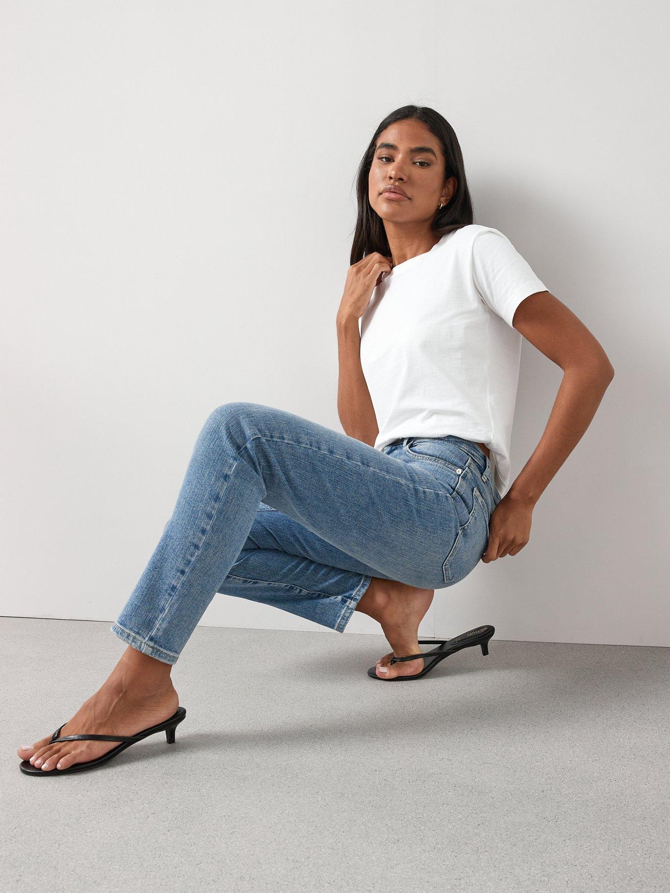 Image 4 of 7 of The Very Collection High Waist Slim Stretch Jeans - Mid Wash