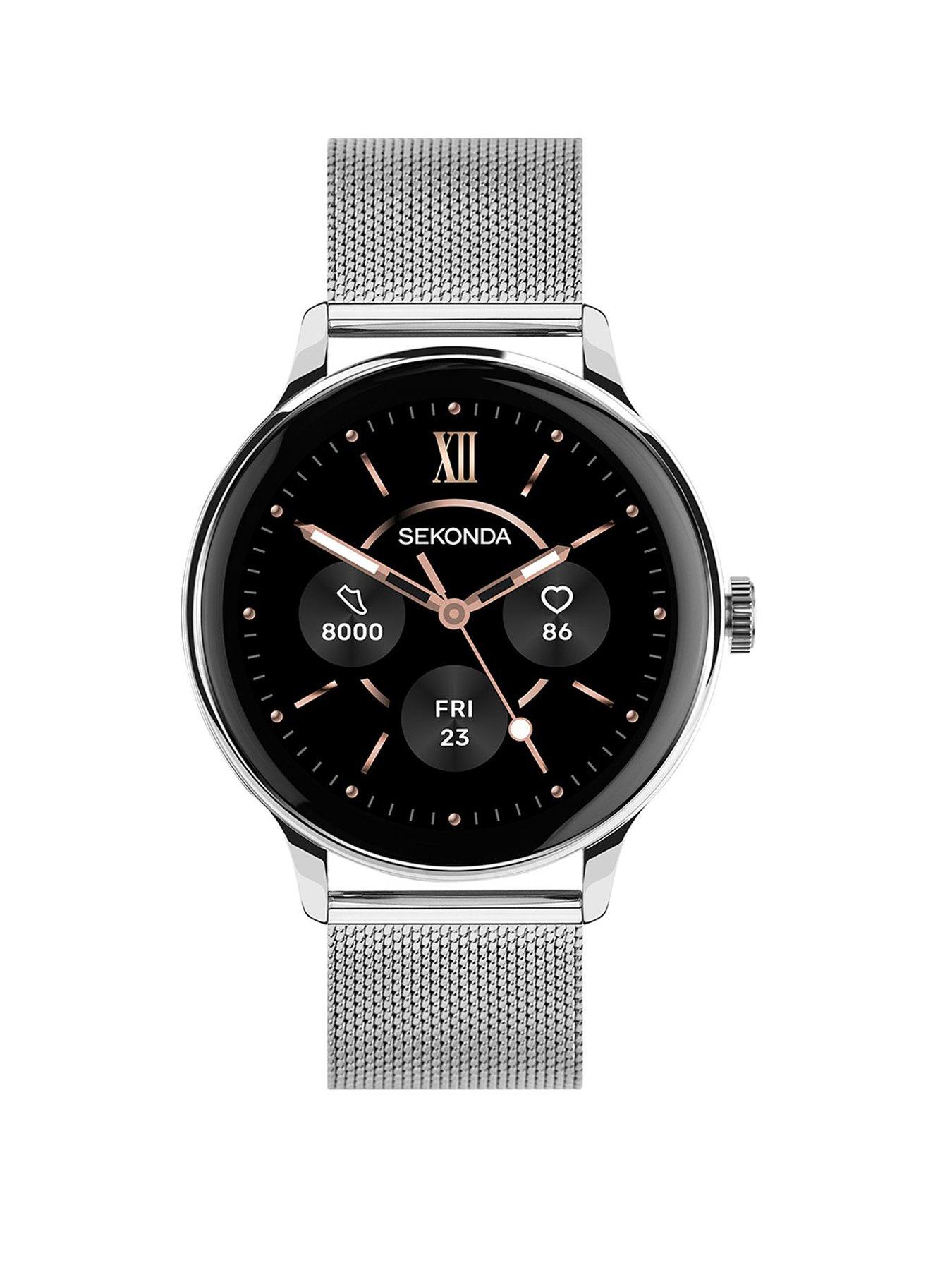 undefined Unisex Flex Plus Silver Stainless Steel Bracelet with AMOLED Dial Smartwatch