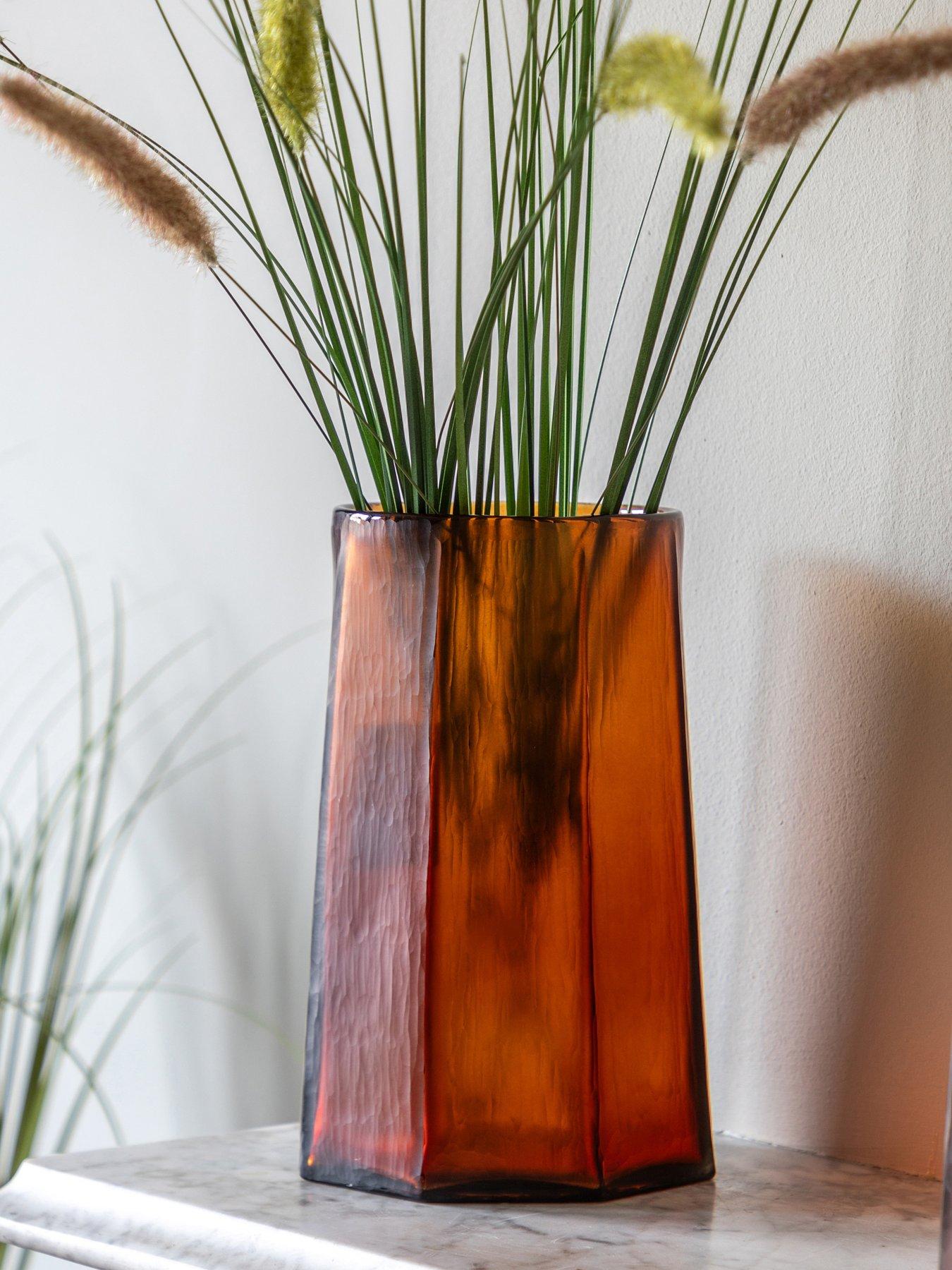 Image 1 of 4 of Gallery Direct Faceted Tall Hurricane Amber