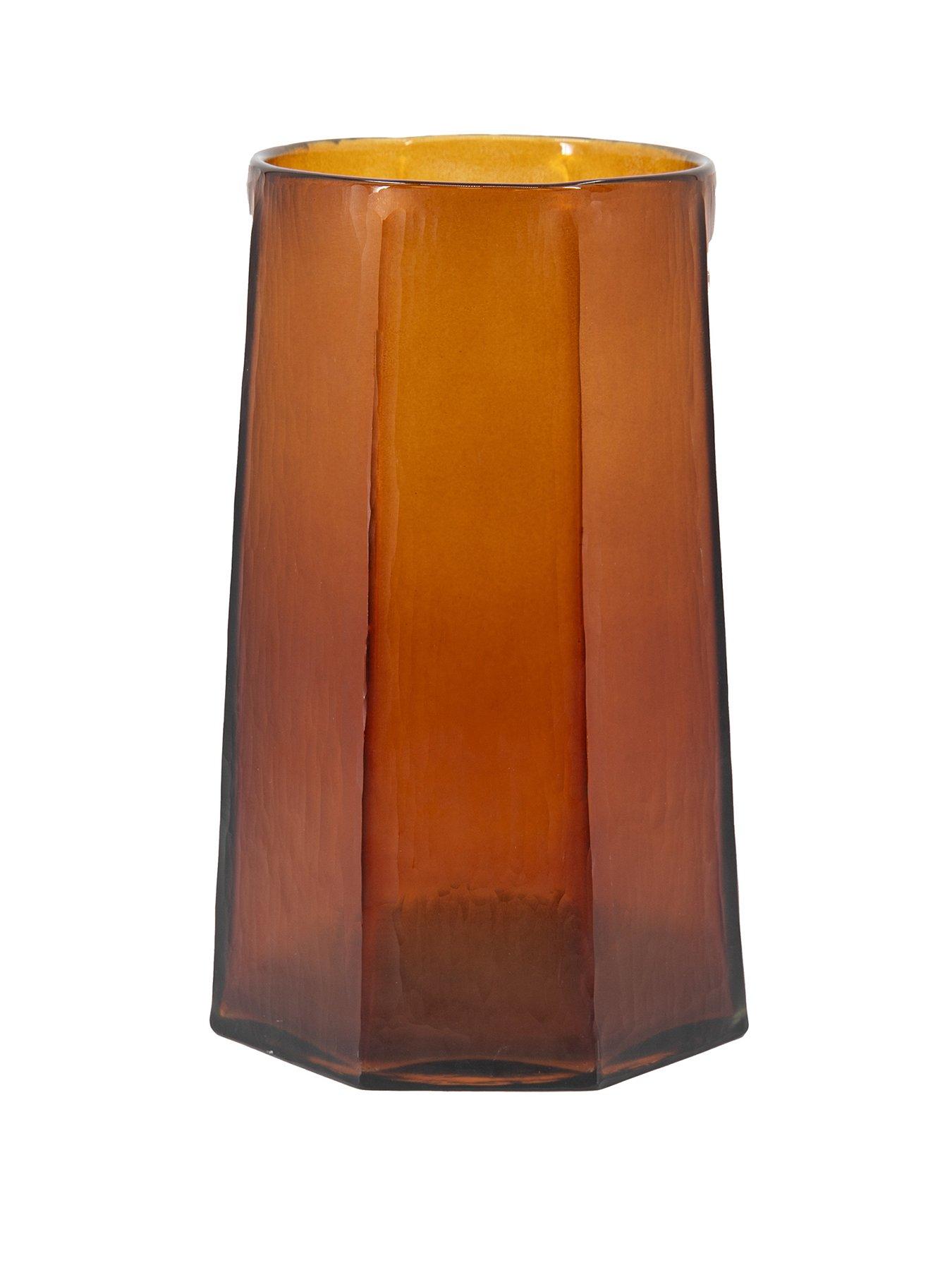 Image 2 of 4 of Gallery Direct Faceted Tall Hurricane Amber