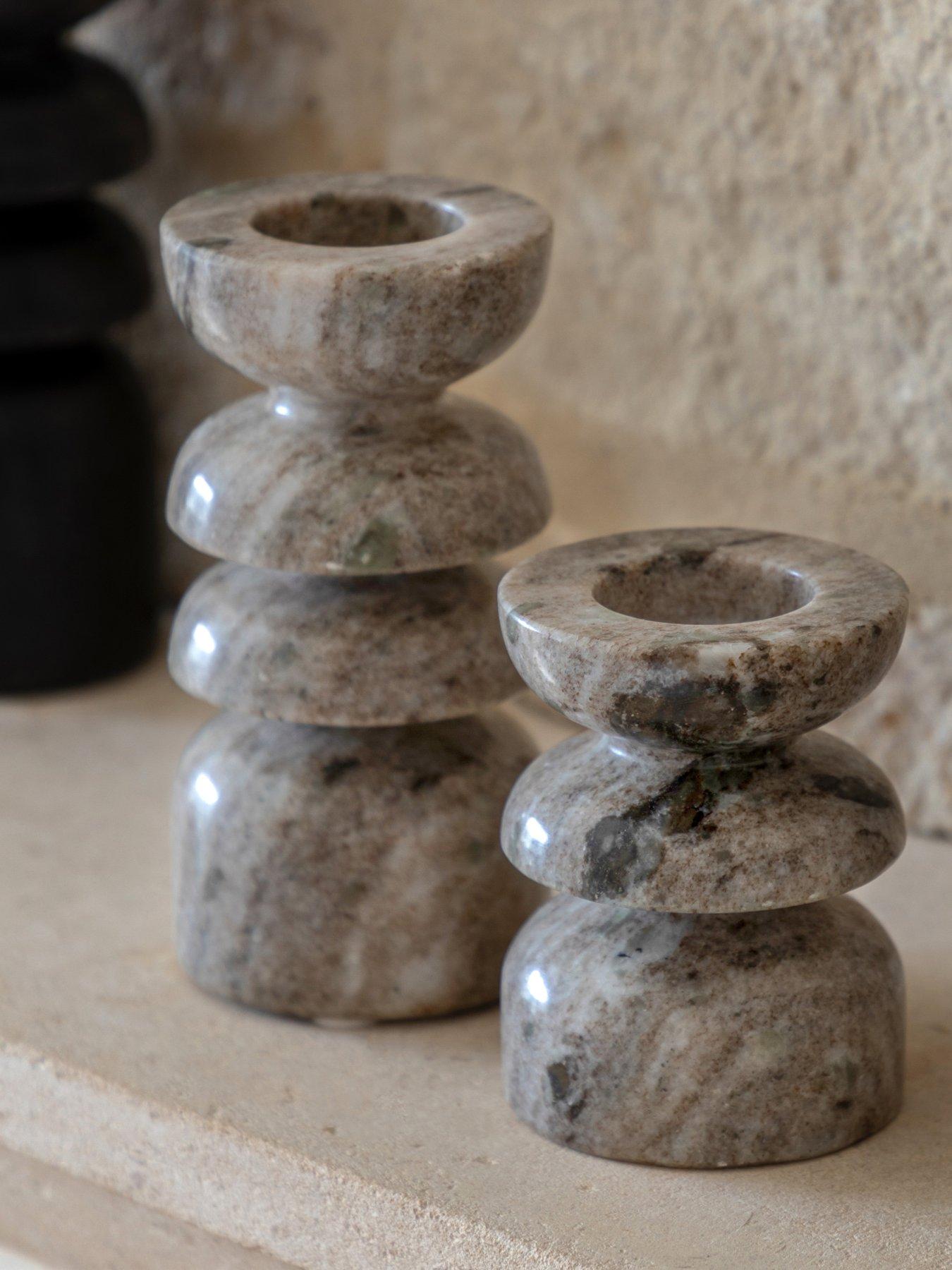 undefined Azuaga Marble Candlestick Sandstone Set Of 2