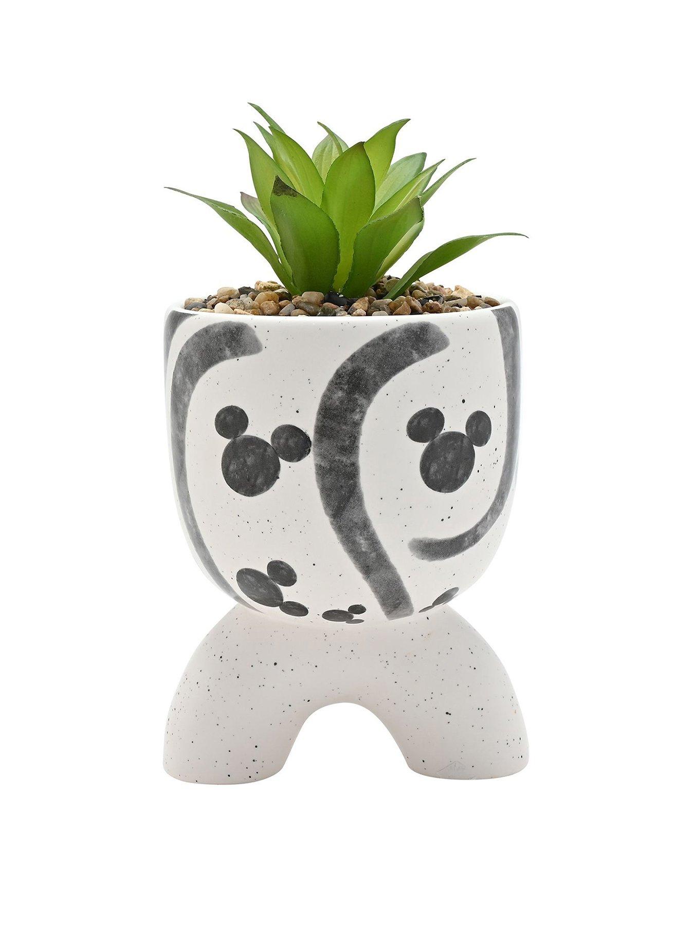 undefined Mickey Shapes Arch-Footed Planter with Faux Plant