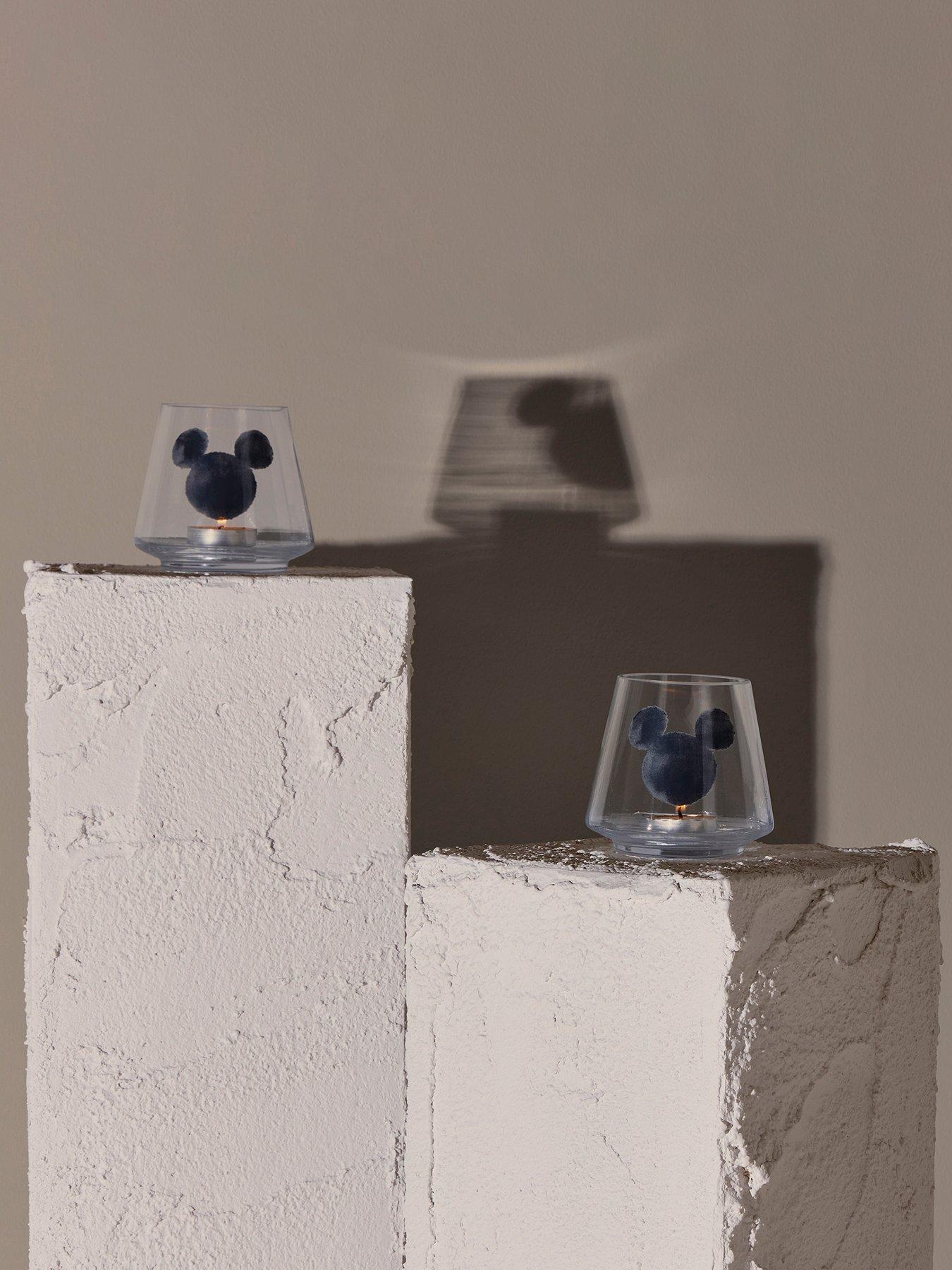 undefined Mickey Shapes Set of 2 Glass Candle Holders
