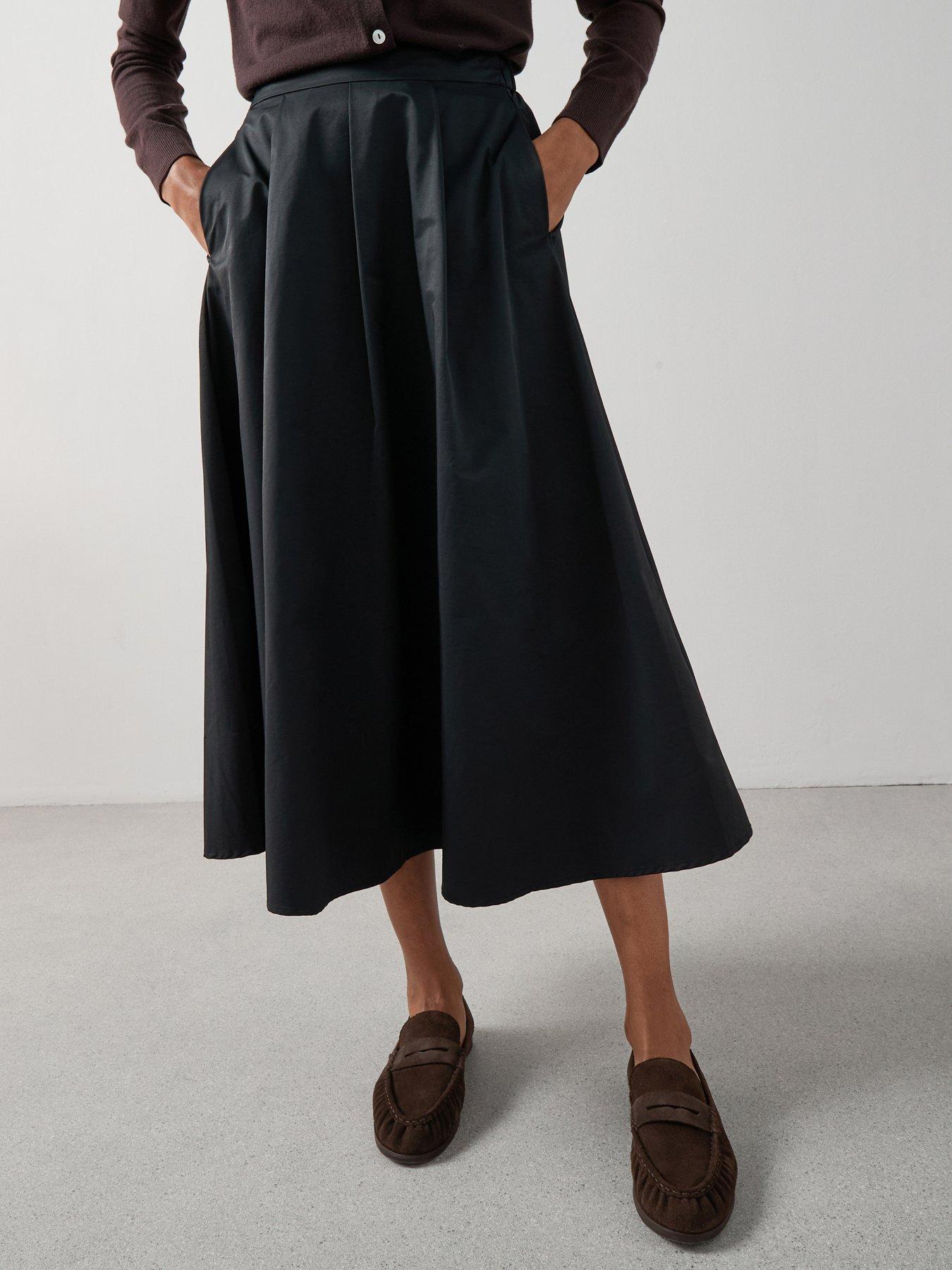 Image 1 of 6 of The Very Collection Volume Detail Midaxi Skirt - Black