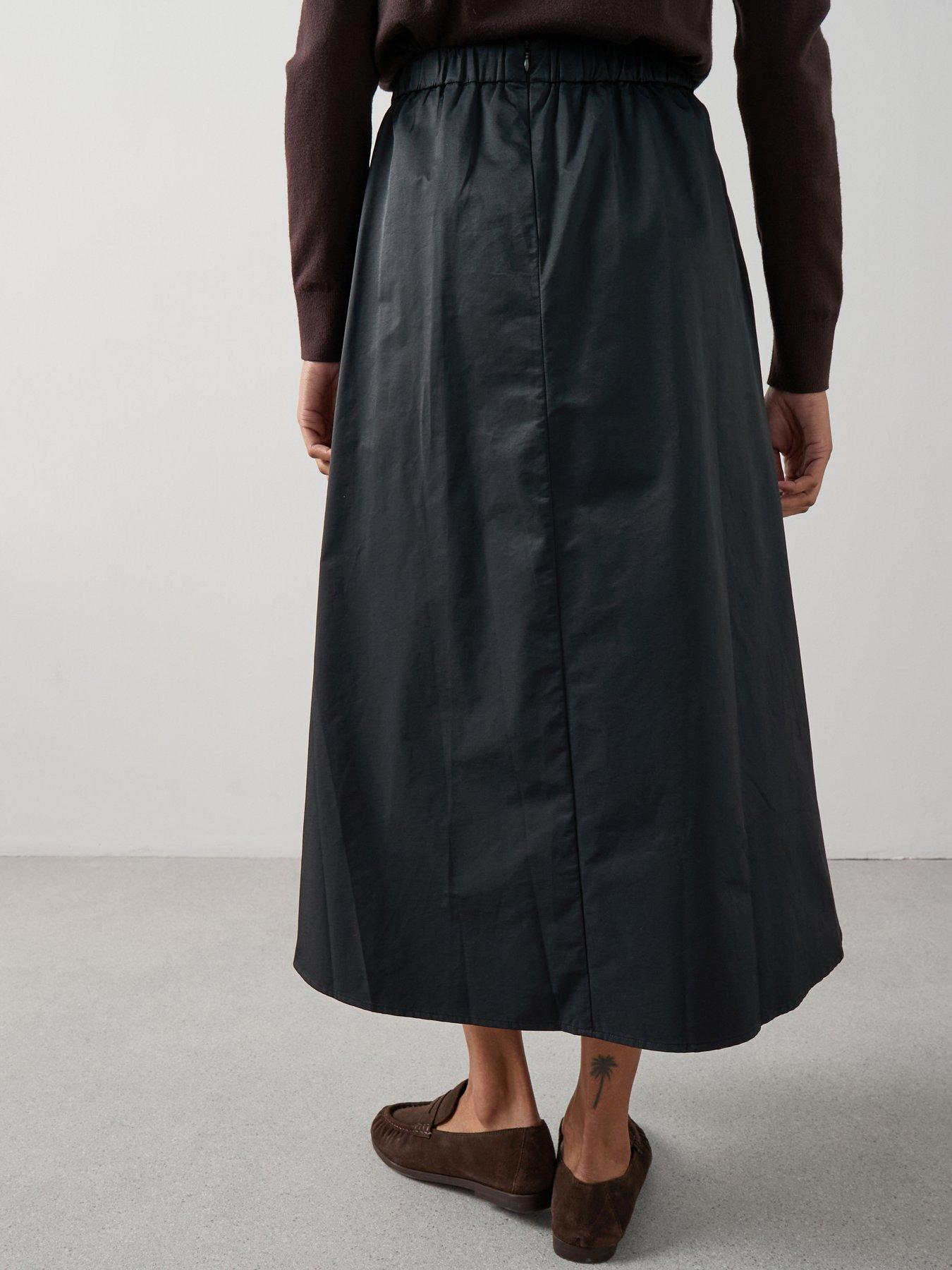 Image 2 of 6 of The Very Collection Volume Detail Midaxi Skirt - Black