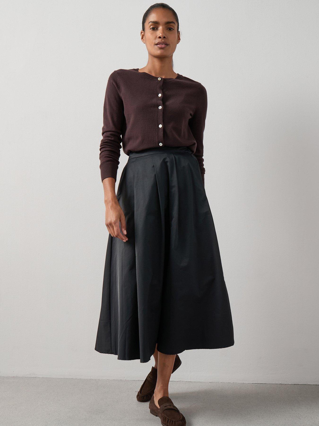 Image 6 of 6 of The Very Collection Volume Detail Midaxi Skirt - Black