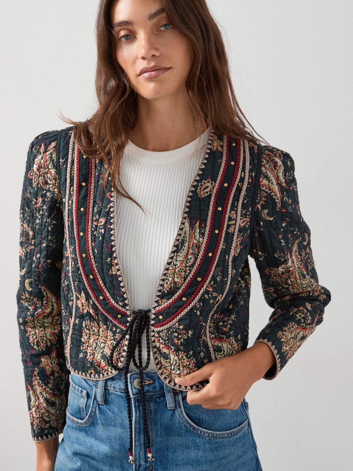 The Very Collection Printed Jacket With Embroidery - Print