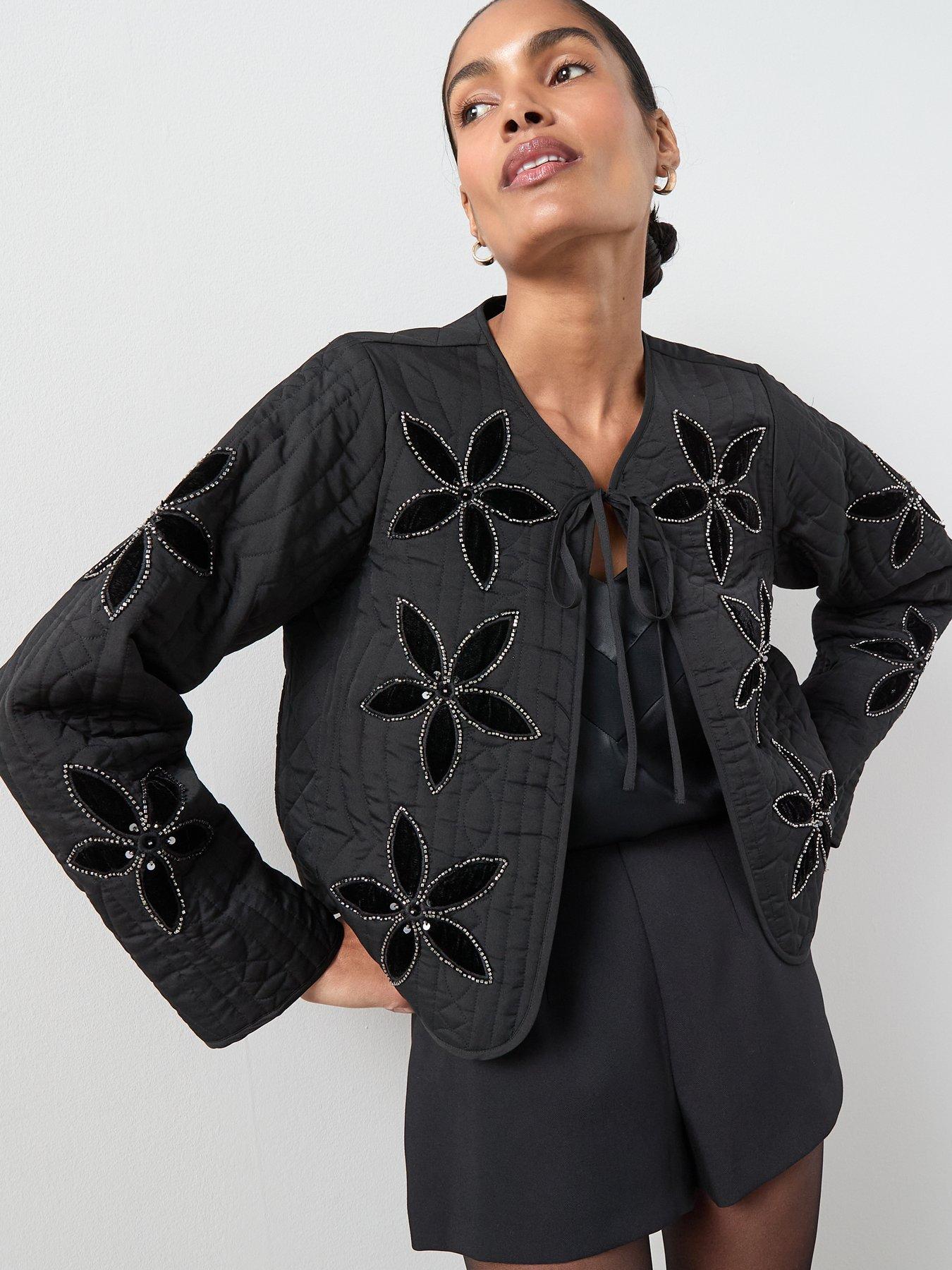 The Very Collection Embellished Tie Trophy Jacket - Black | Very