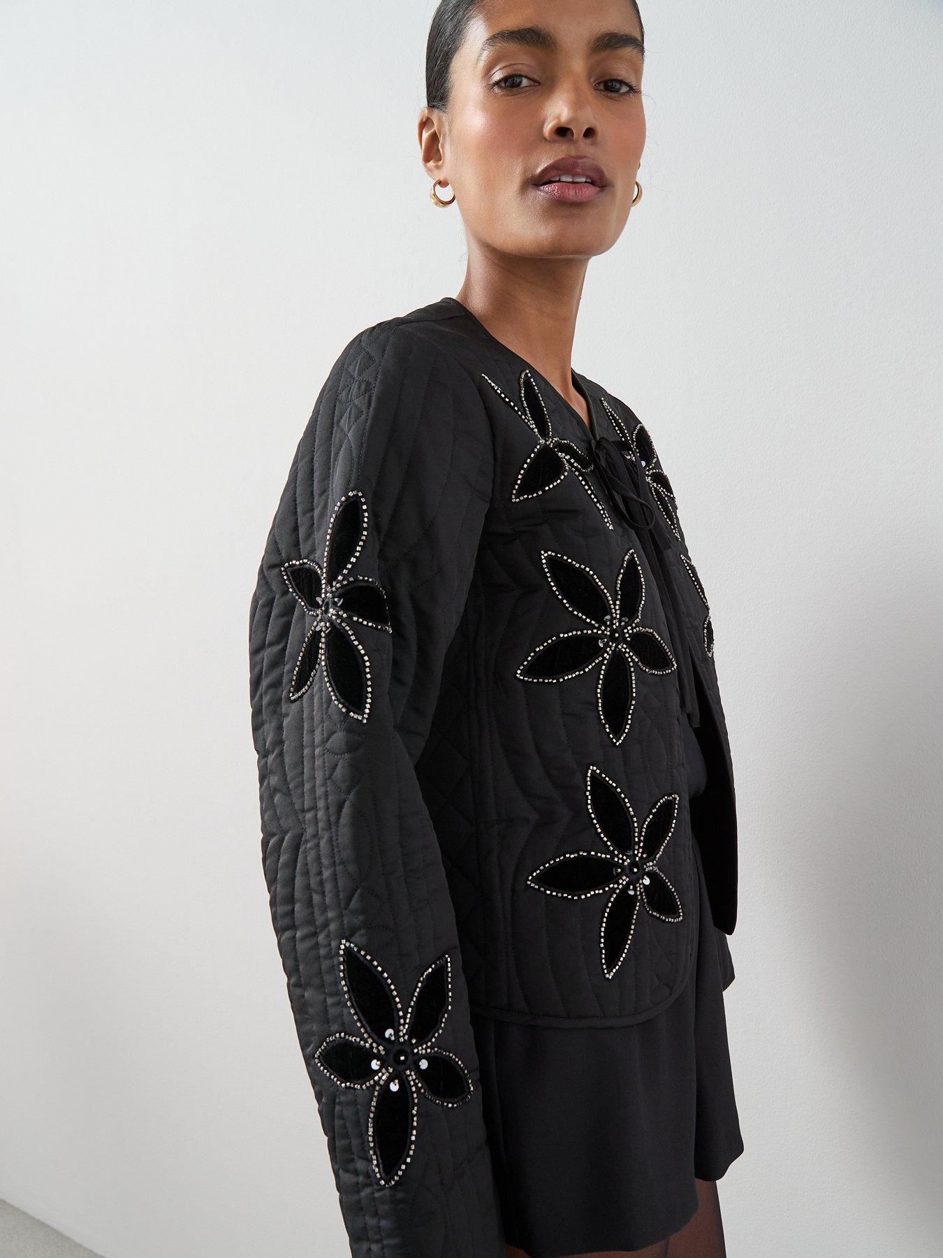 The Very Collection Embellished Tie Trophy Jacket - Black | Very
