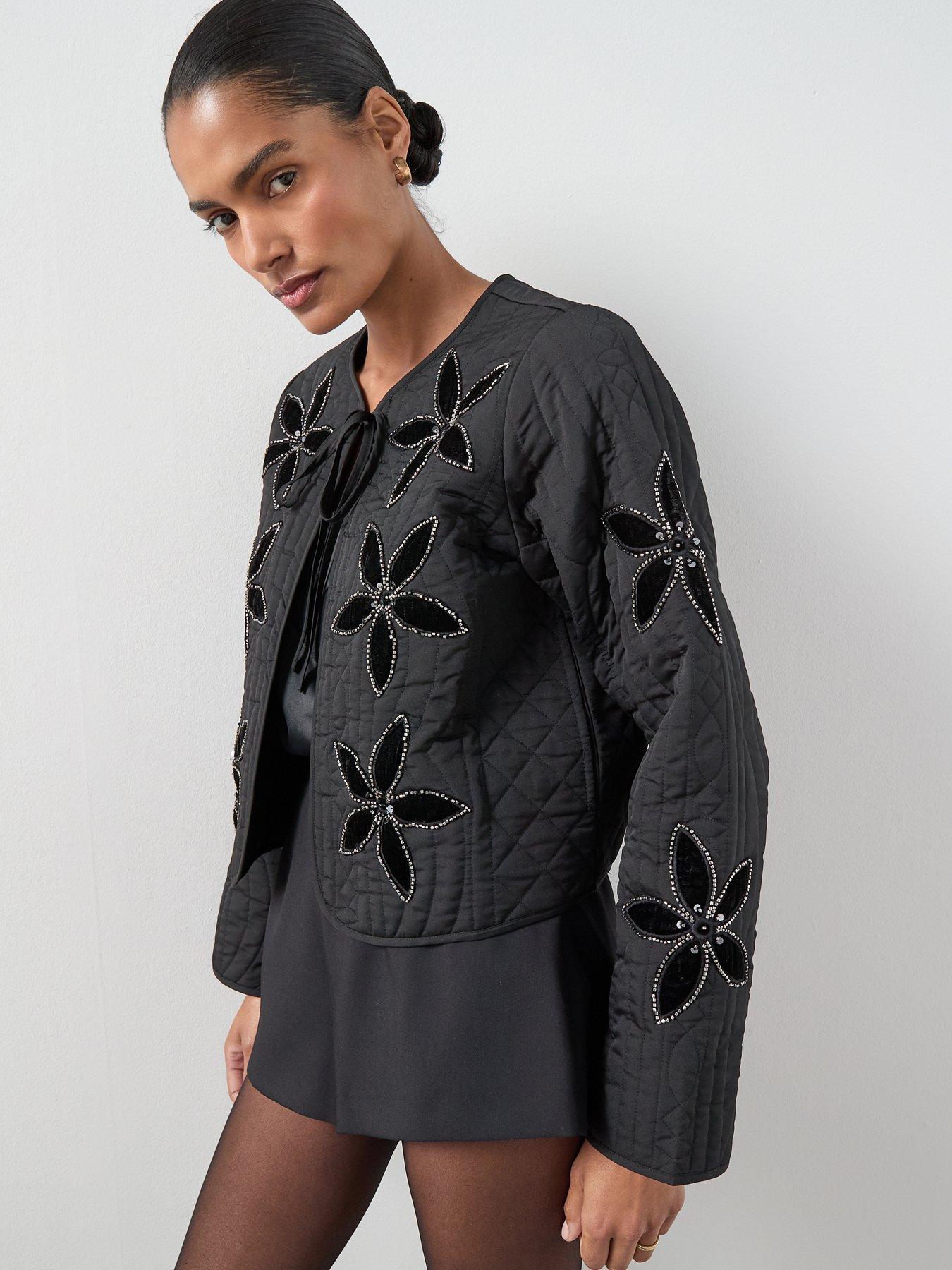 The Very Collection Embellished Tie Trophy Jacket - Black | Very