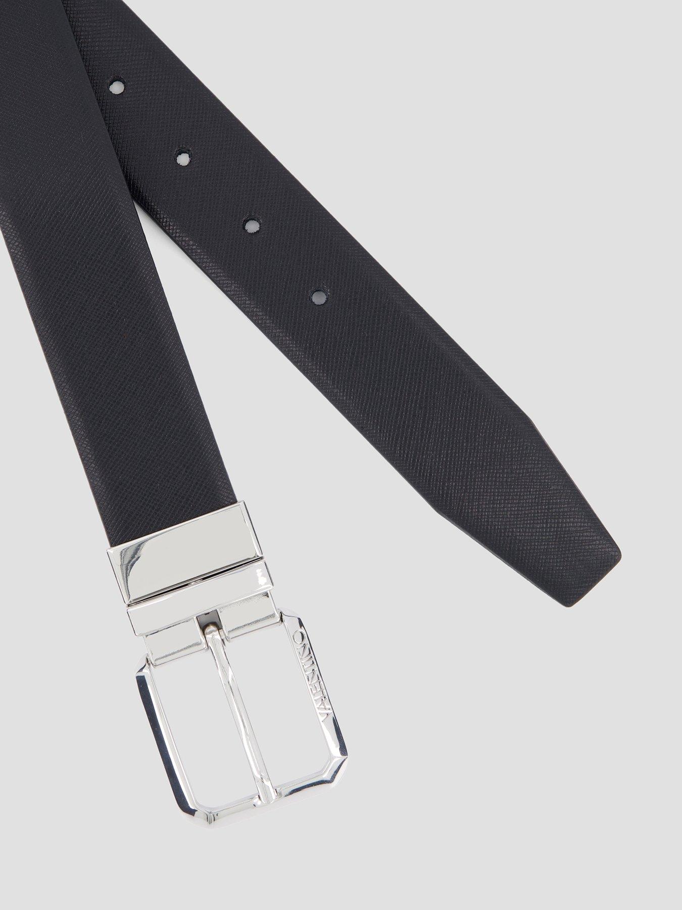 Image 4 of 4 of Valentino Marnier Pin Buckle Reversable Leather Belt - Navy/Black