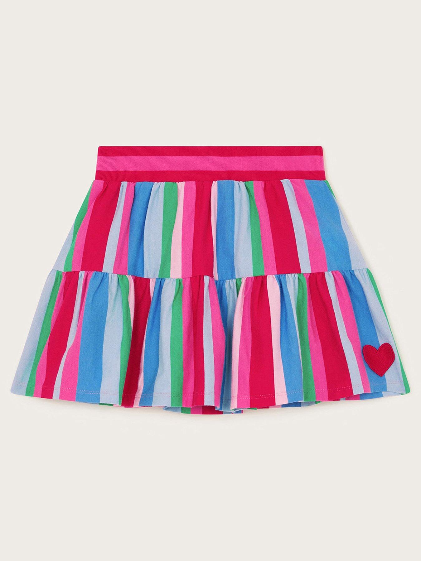 undefined Girls Stripe Tiered Skort - Multi