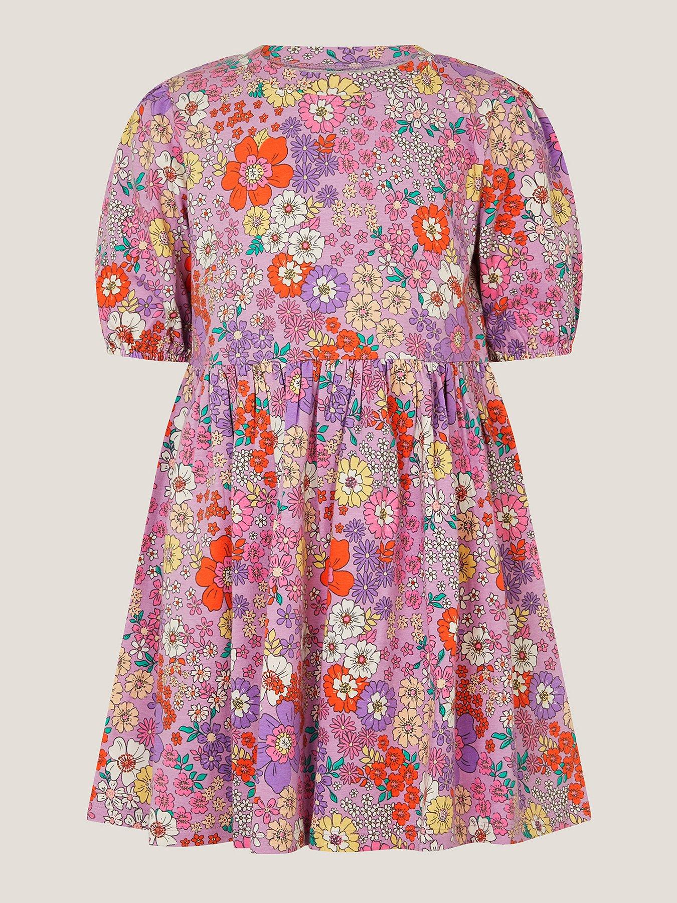undefined Girls Floral Jersey Dress - Multi