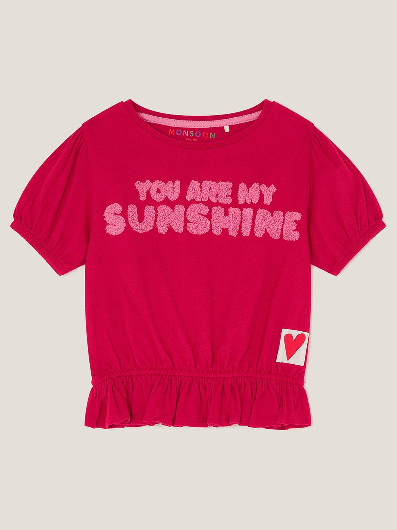 undefined Girls You Are My Sunshine Short Sleeve T-Shirt - Red