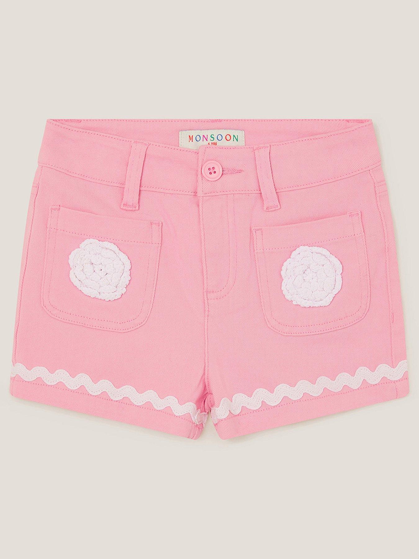 undefined Girls Scalloped Shorts - Pink
