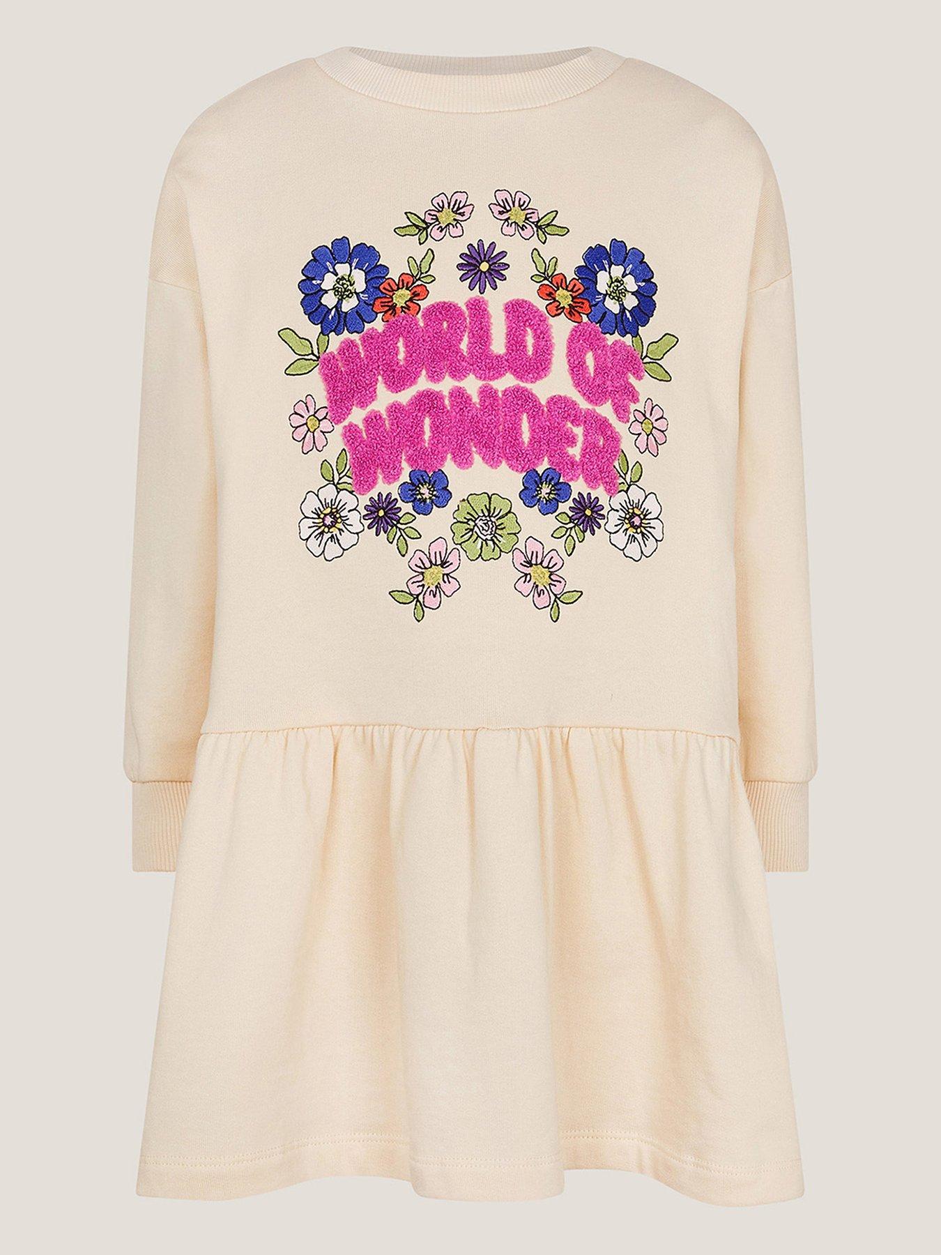 undefined Girls World Of Wonder Sweat Dress - Cream