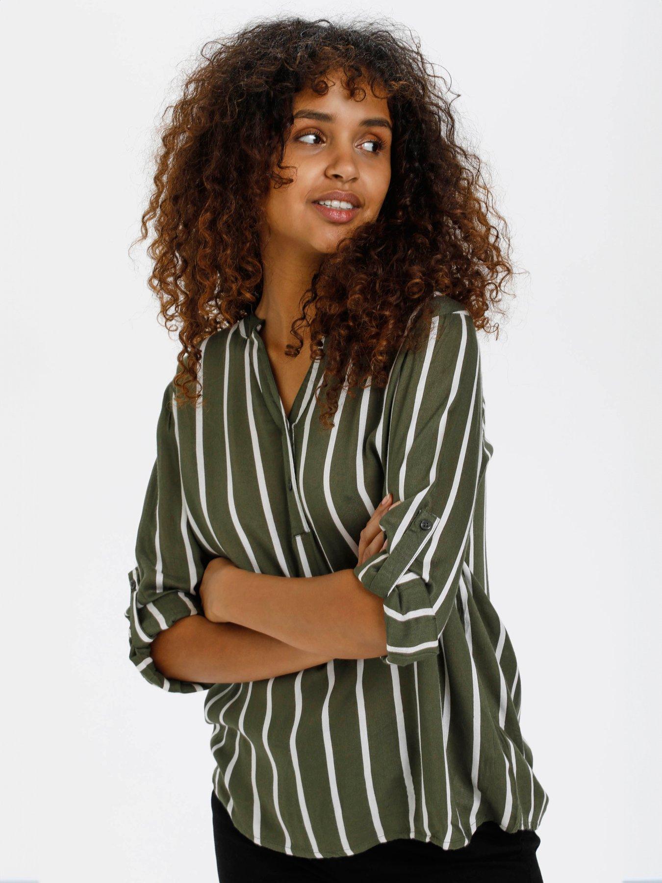 Image 1 of 6 of Kaffe Stridy Blouse - Green