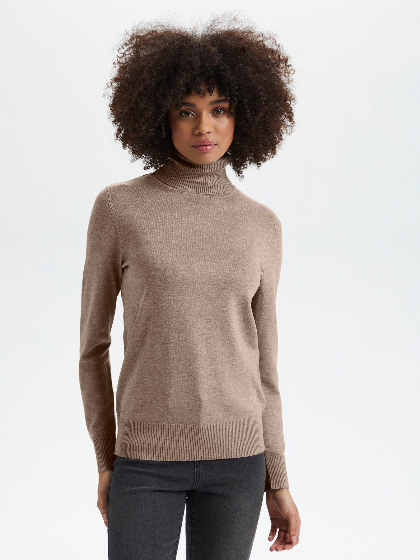 undefined Mila Rol Neck Jumper - Beige
