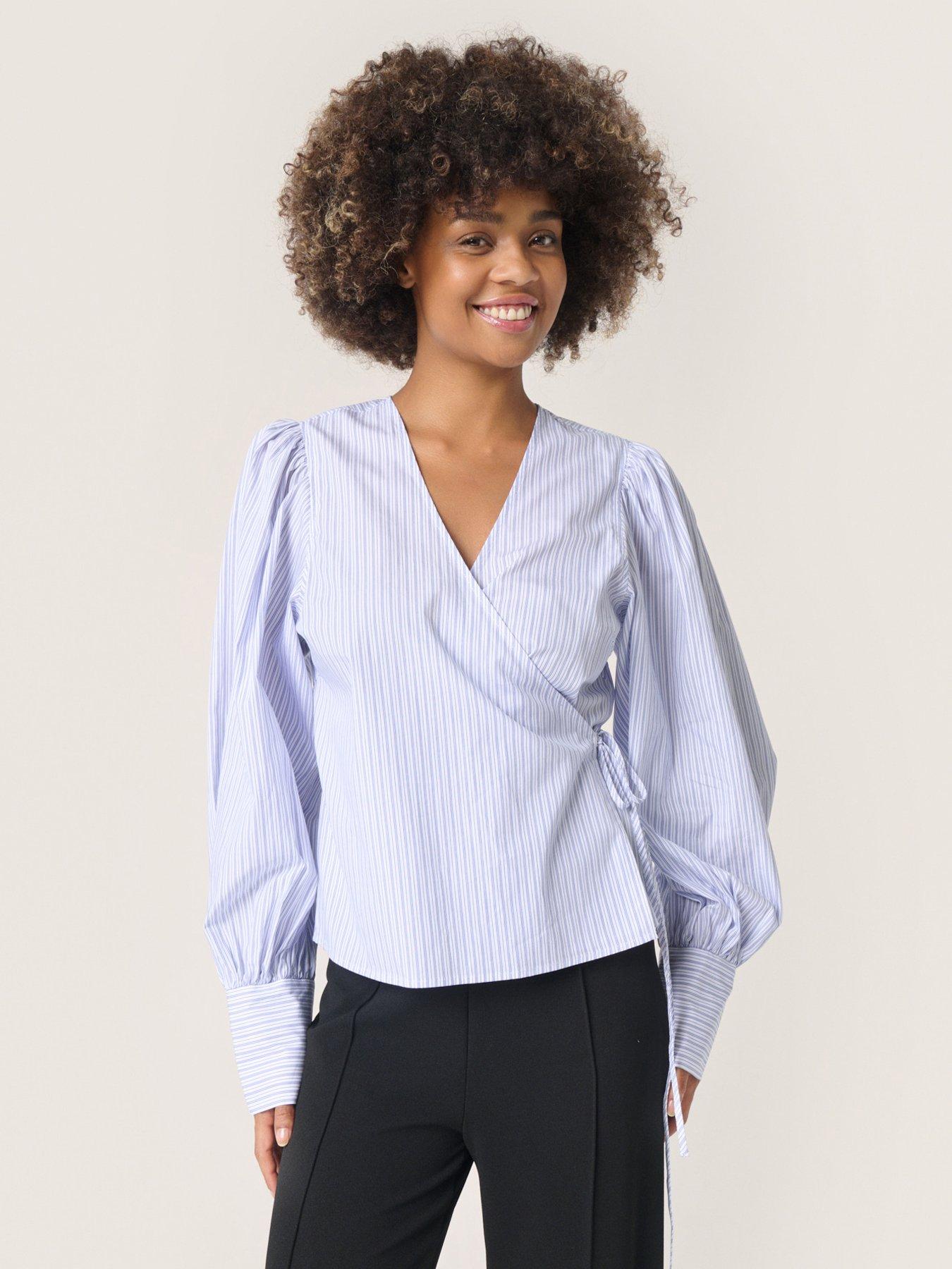 undefined Oriana Wrap Blouse - Blue