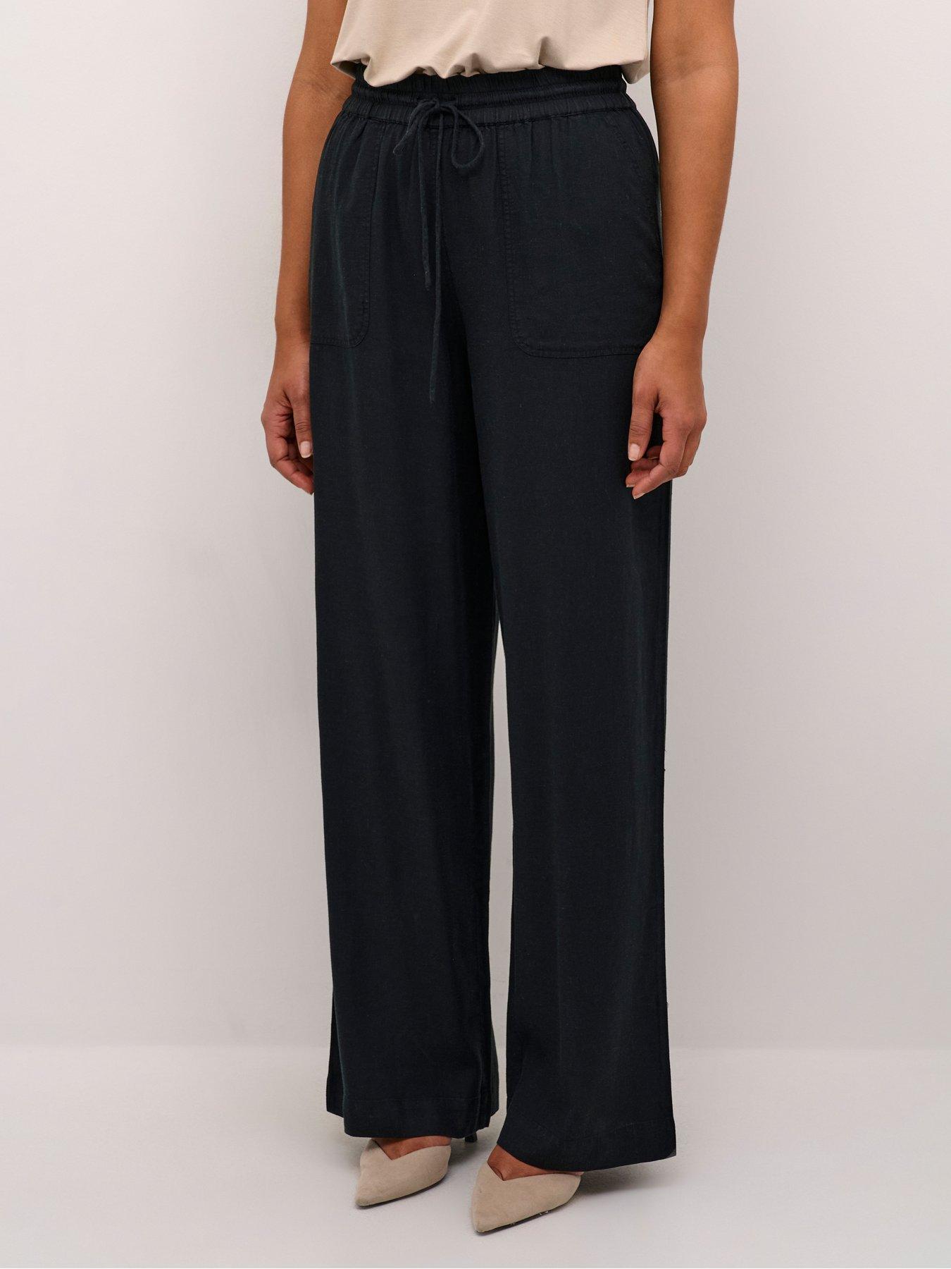 undefined Milia Linen Blend Long Trousers - Black