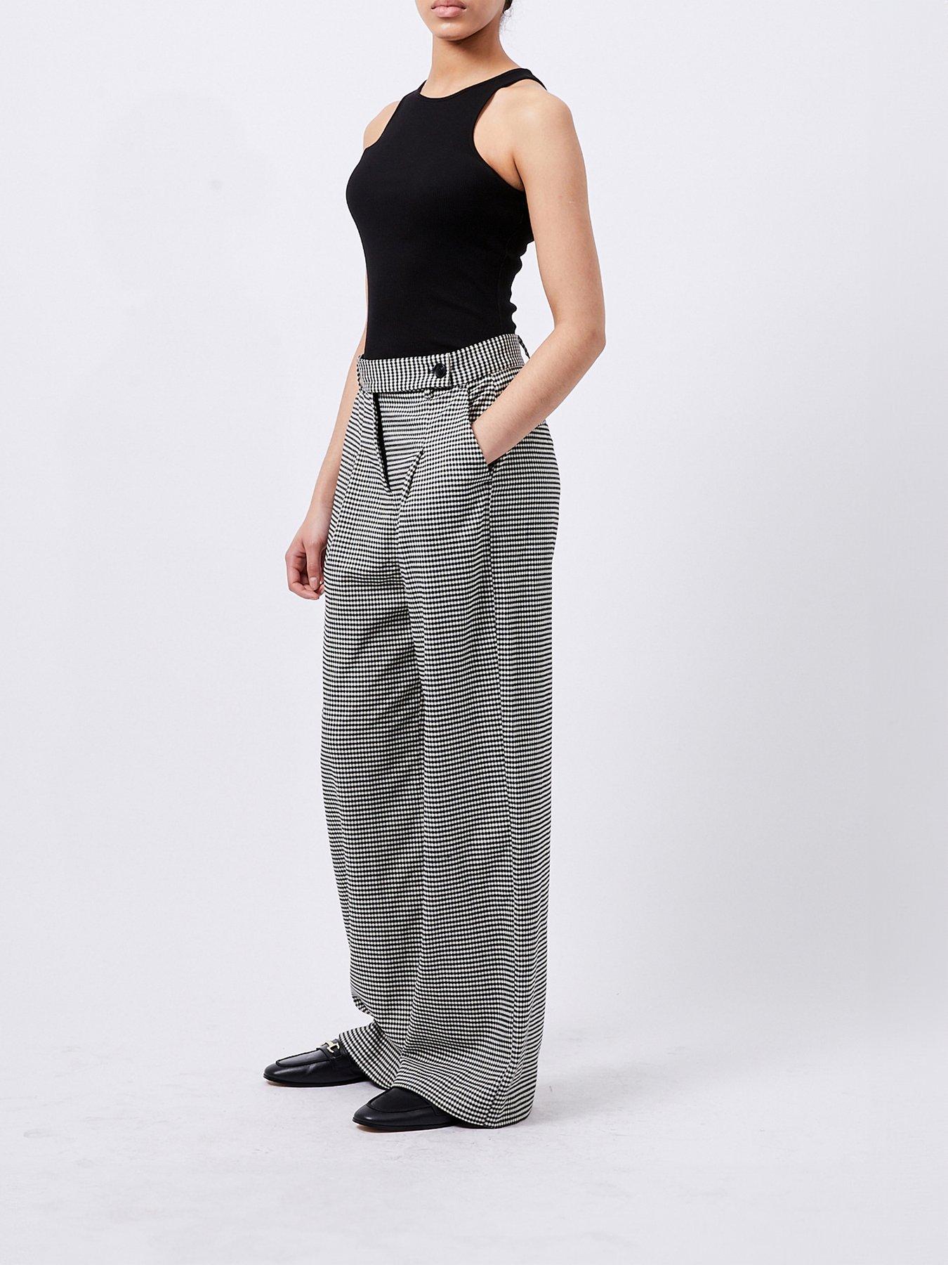 Image 6 of 6 of French Connection Houndstooth Print Full-length Flared Trousers