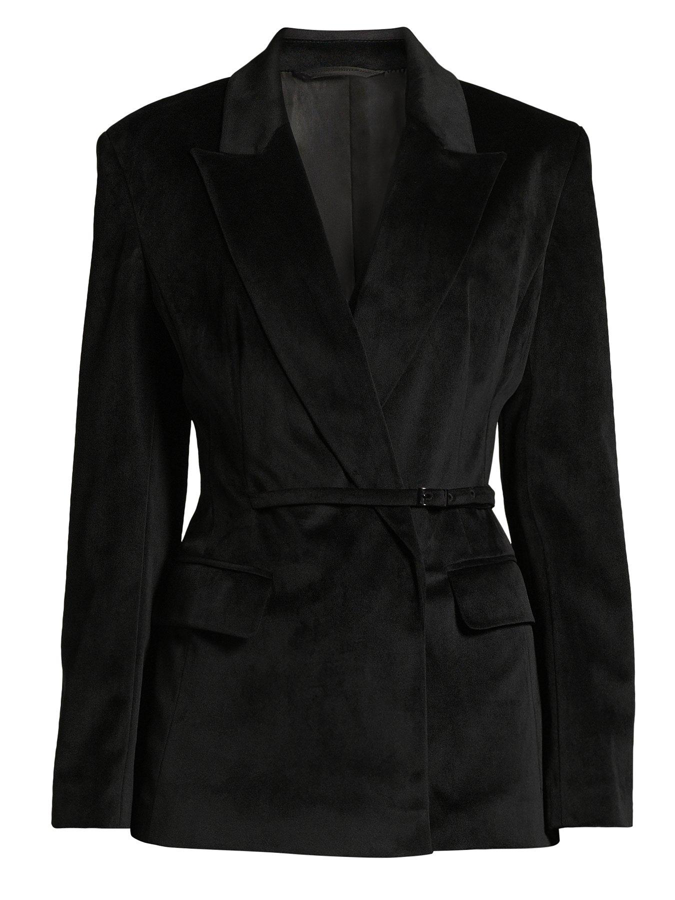 Image 6 of 6 of The Very Collection Sculpted Velvet Blazer - Black