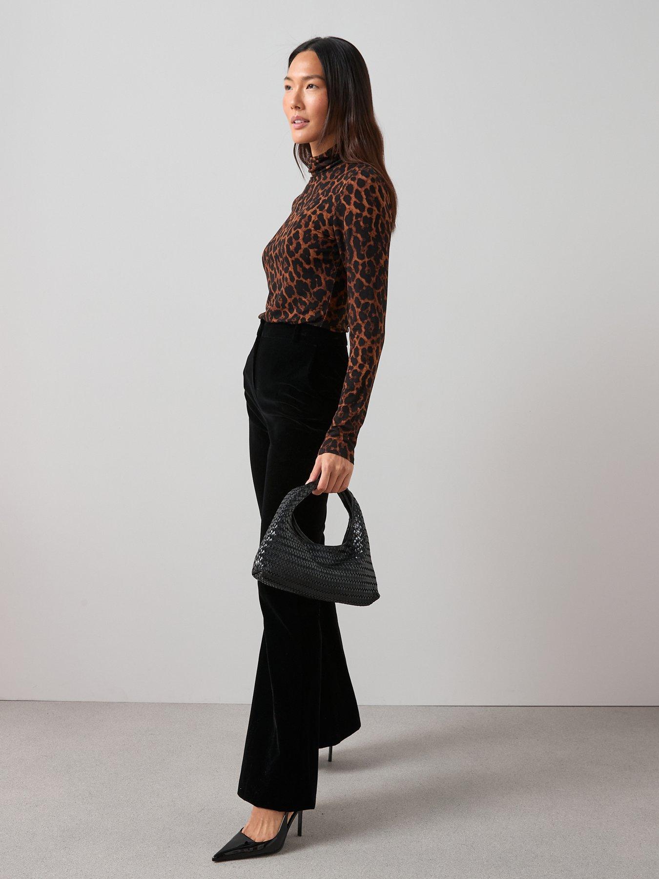 Image 4 of 7 of The Very Collection Velvet Kickflare - Black