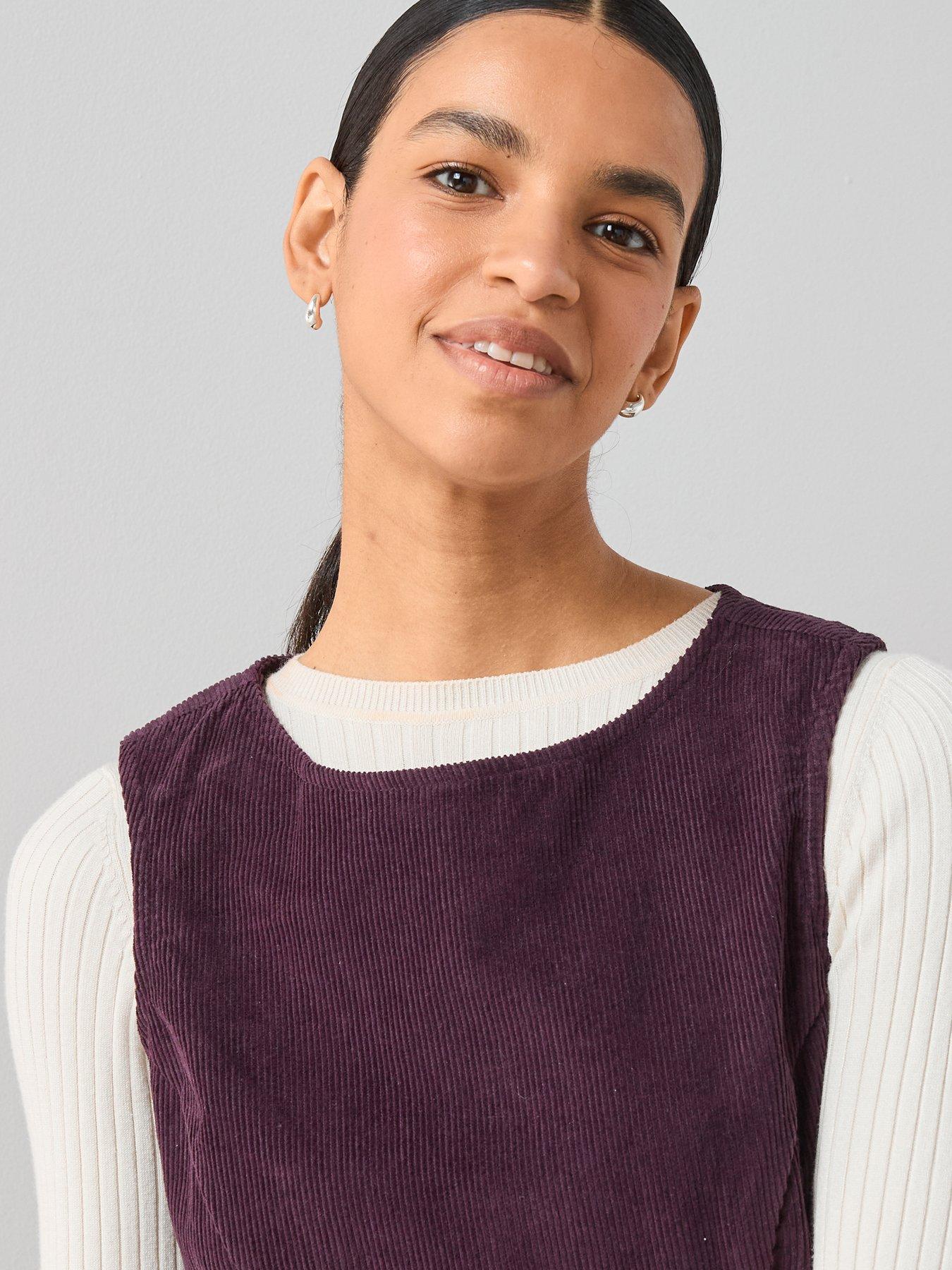 Image 5 of 6 of The Very Collection Cord Mini Shift Dress - Plum