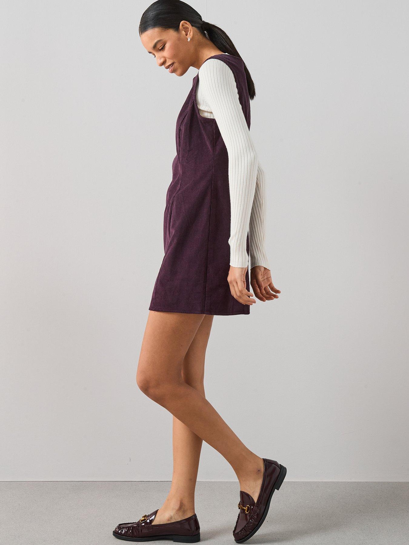 Image 6 of 6 of The Very Collection Cord Mini Shift Dress - Plum